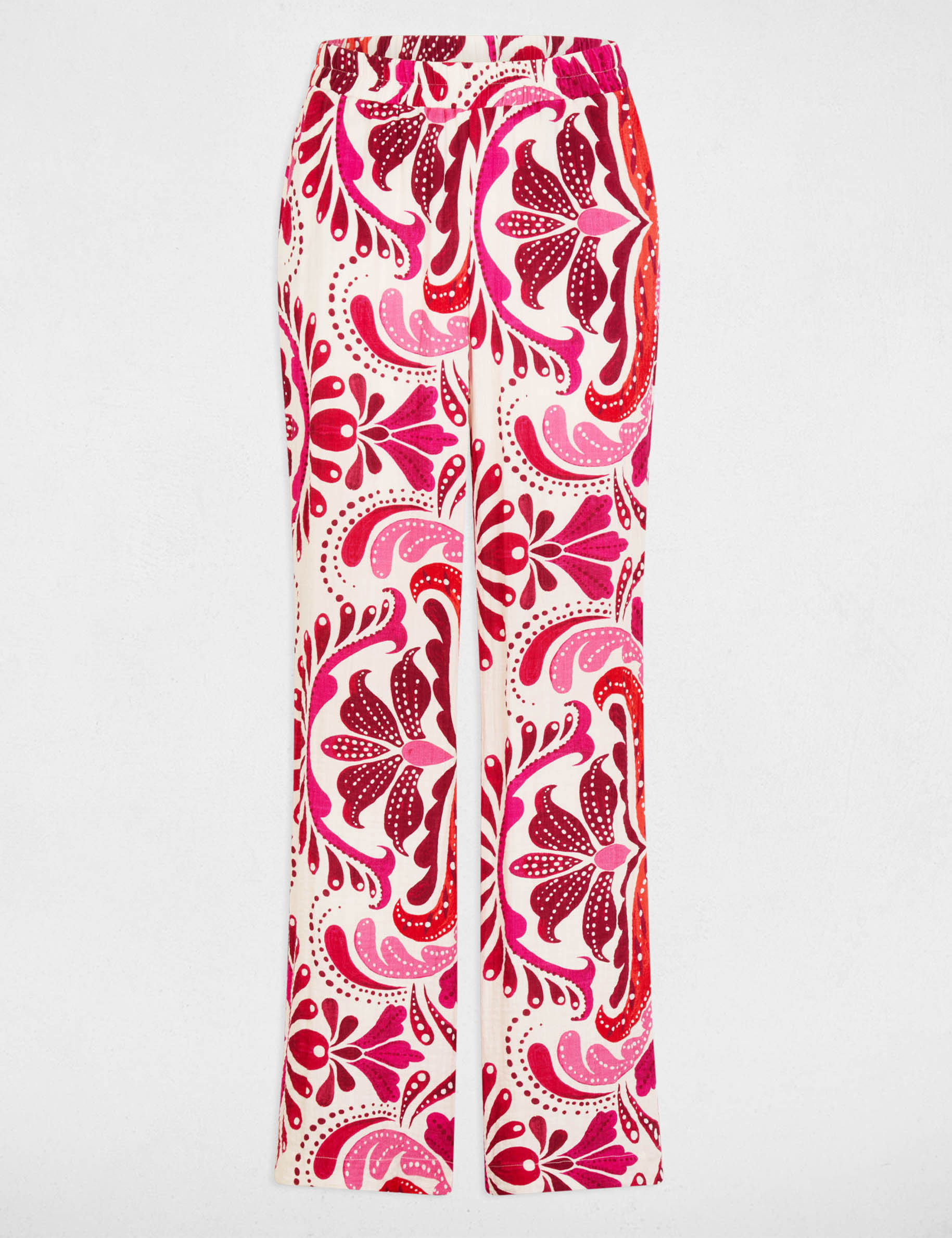 Pantalon droit fluide multicolore femme