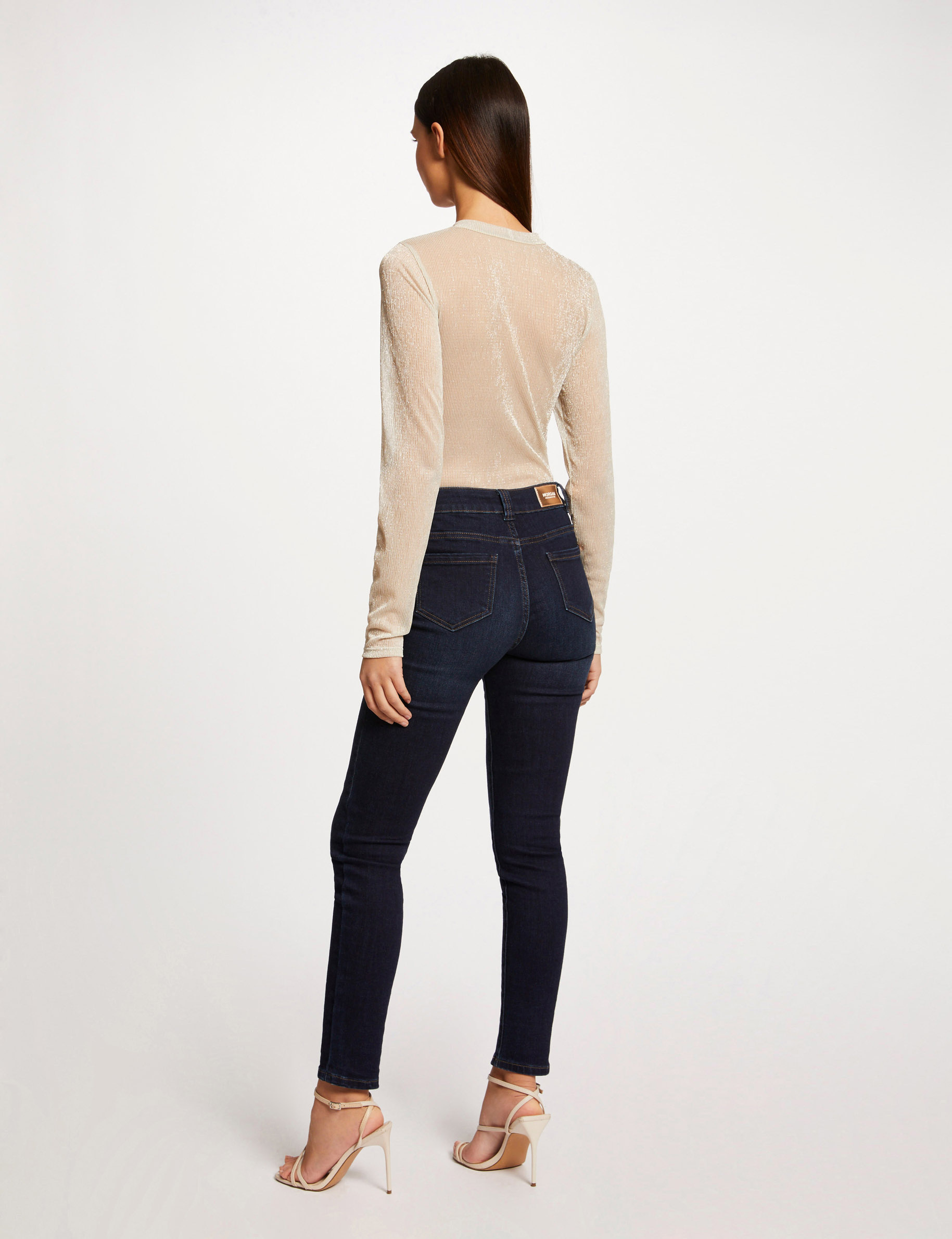 t shirt manches longues a fronces ivoire femme T-shirt manches longues à fronces ivoire femme