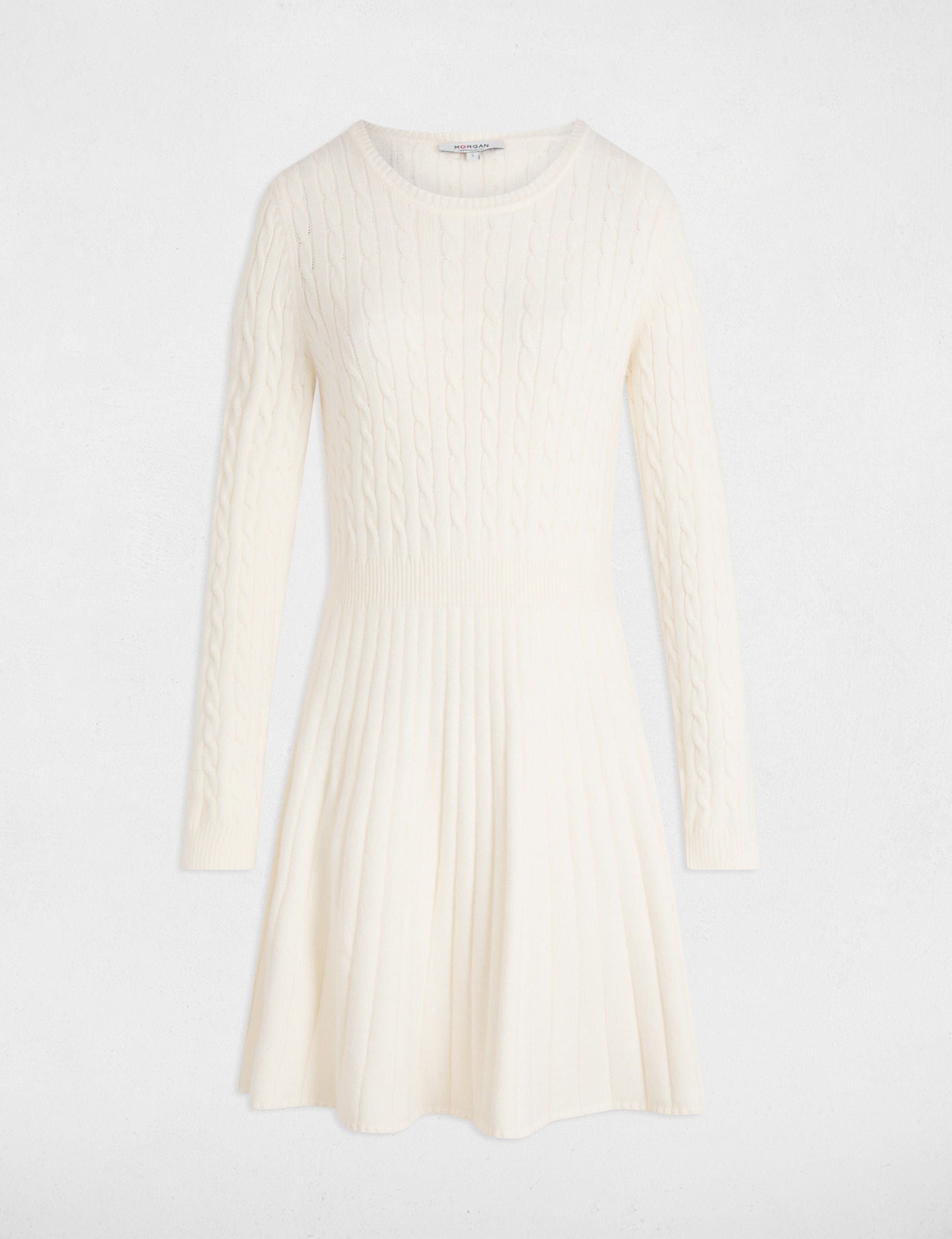 robe tricot courte patineuse ivoire femme Robe tricot courte patineuse ivoire femme