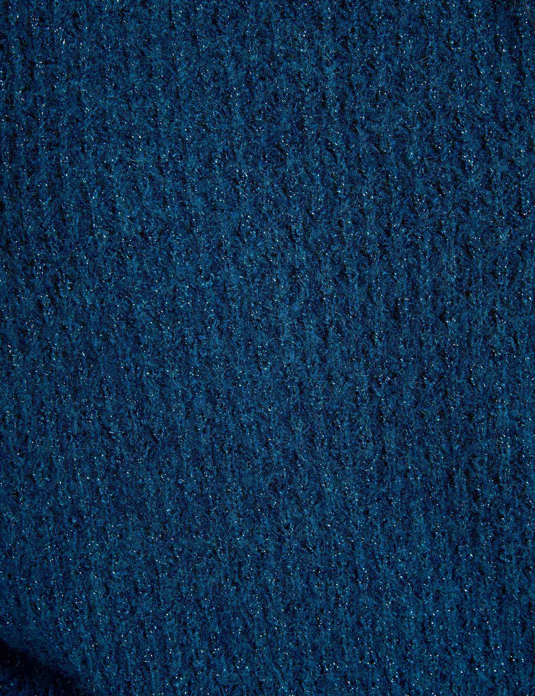 pull col rond manches longues bleu petrole femme null