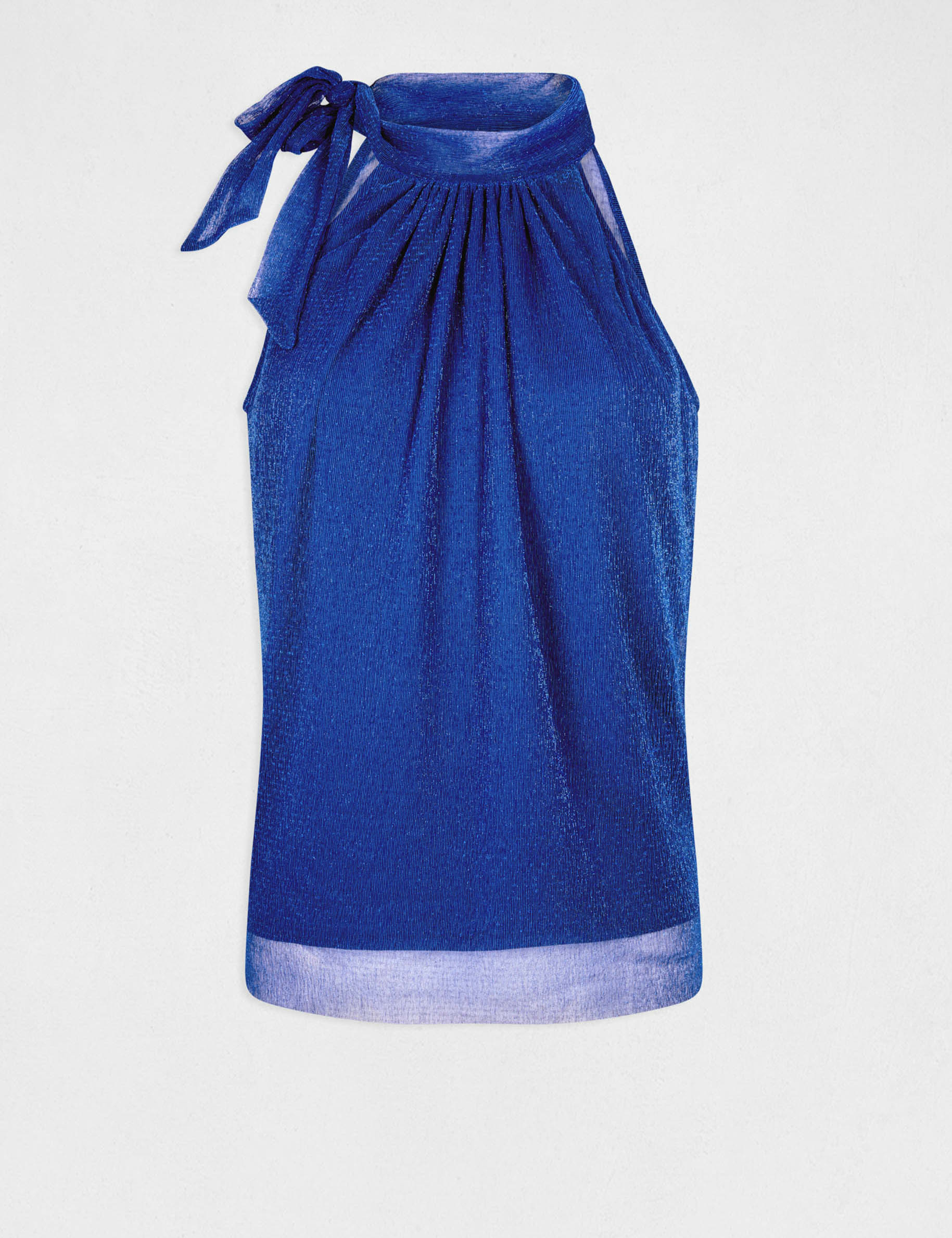 Débardeur encolure américaine avec noeud bleu femme Débardeur encolure américaine avec noeud bleu femme