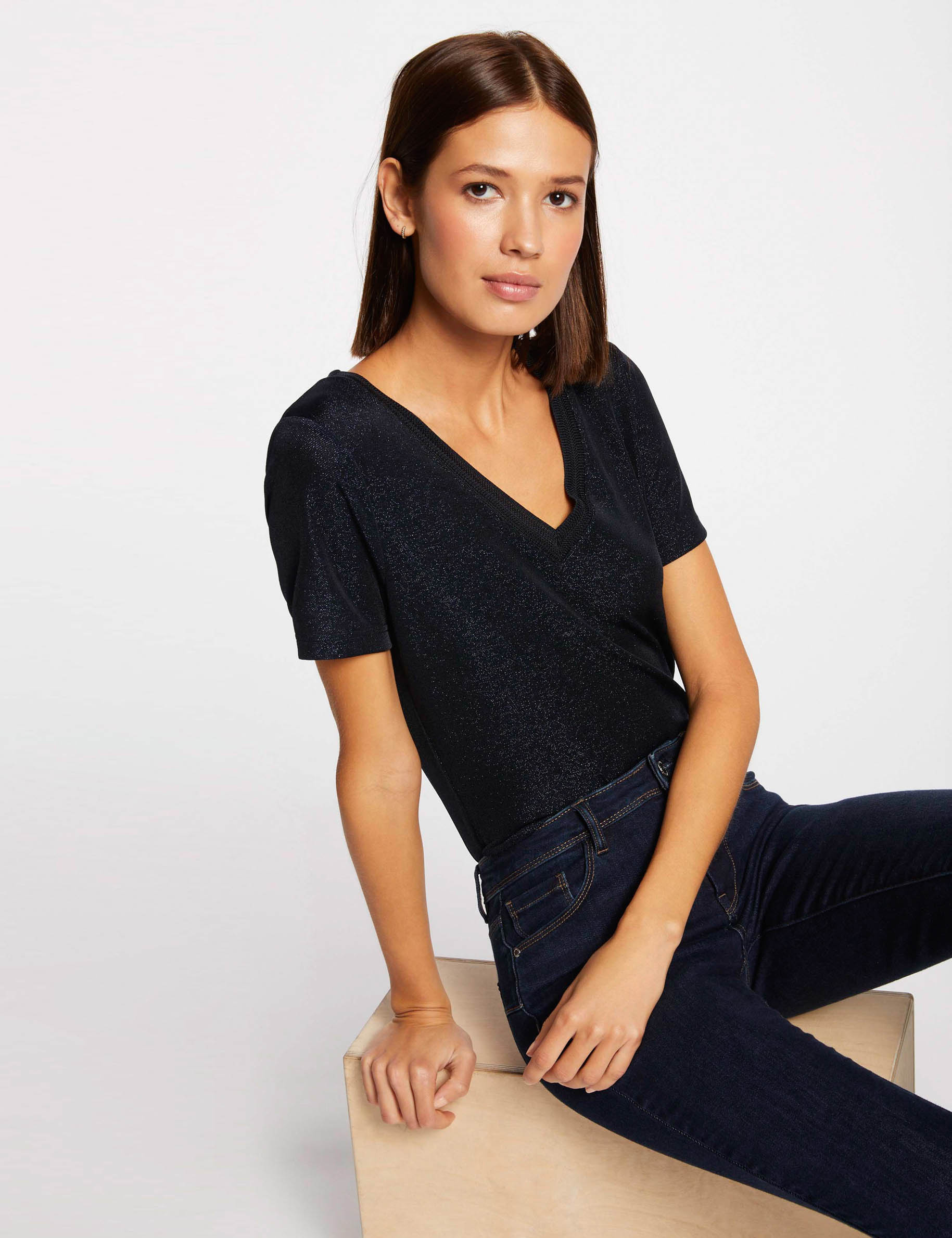 Pull Tunique Oversize Karen Millen - Bleu Marine, Taille S, Encolure V Avant/arrière, Neuf Avec étiquette