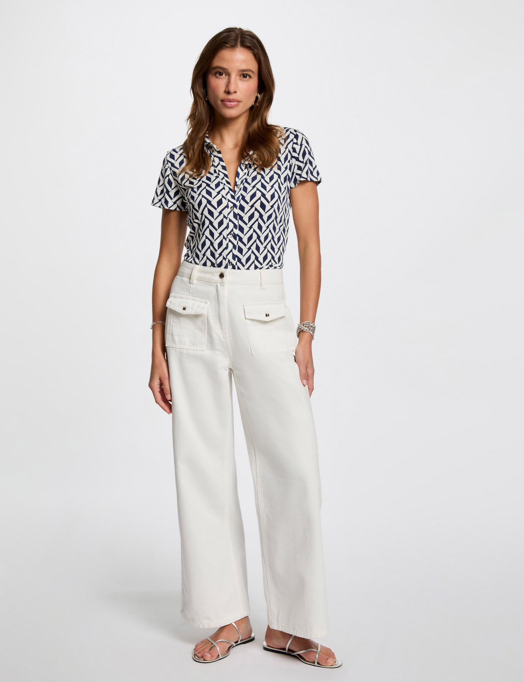 T-shirt manches courtes blanc femme