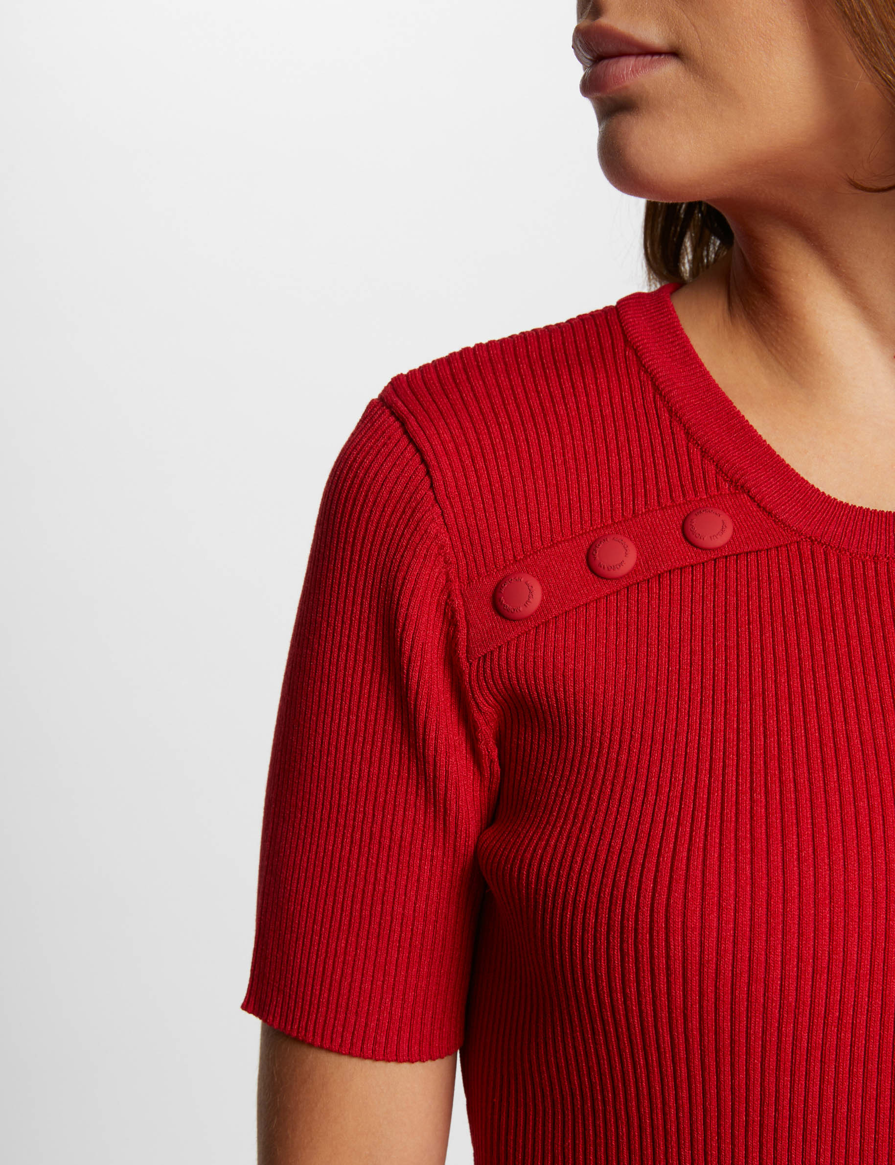 Aansluitende gebreide jurk medium rood vrouw