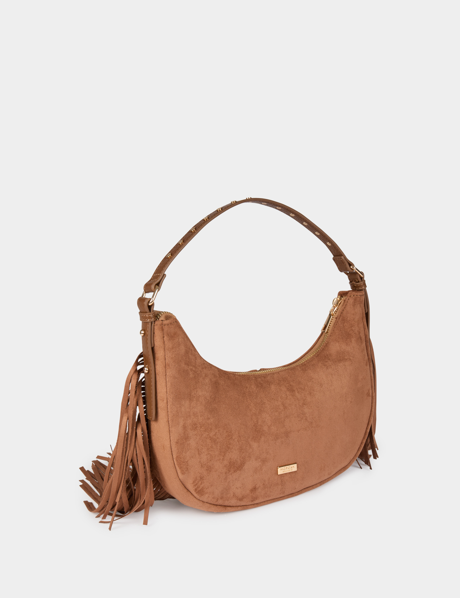 suedelook tas met franjes beige vrouw Suèdelook tas met franjes beige vrouw