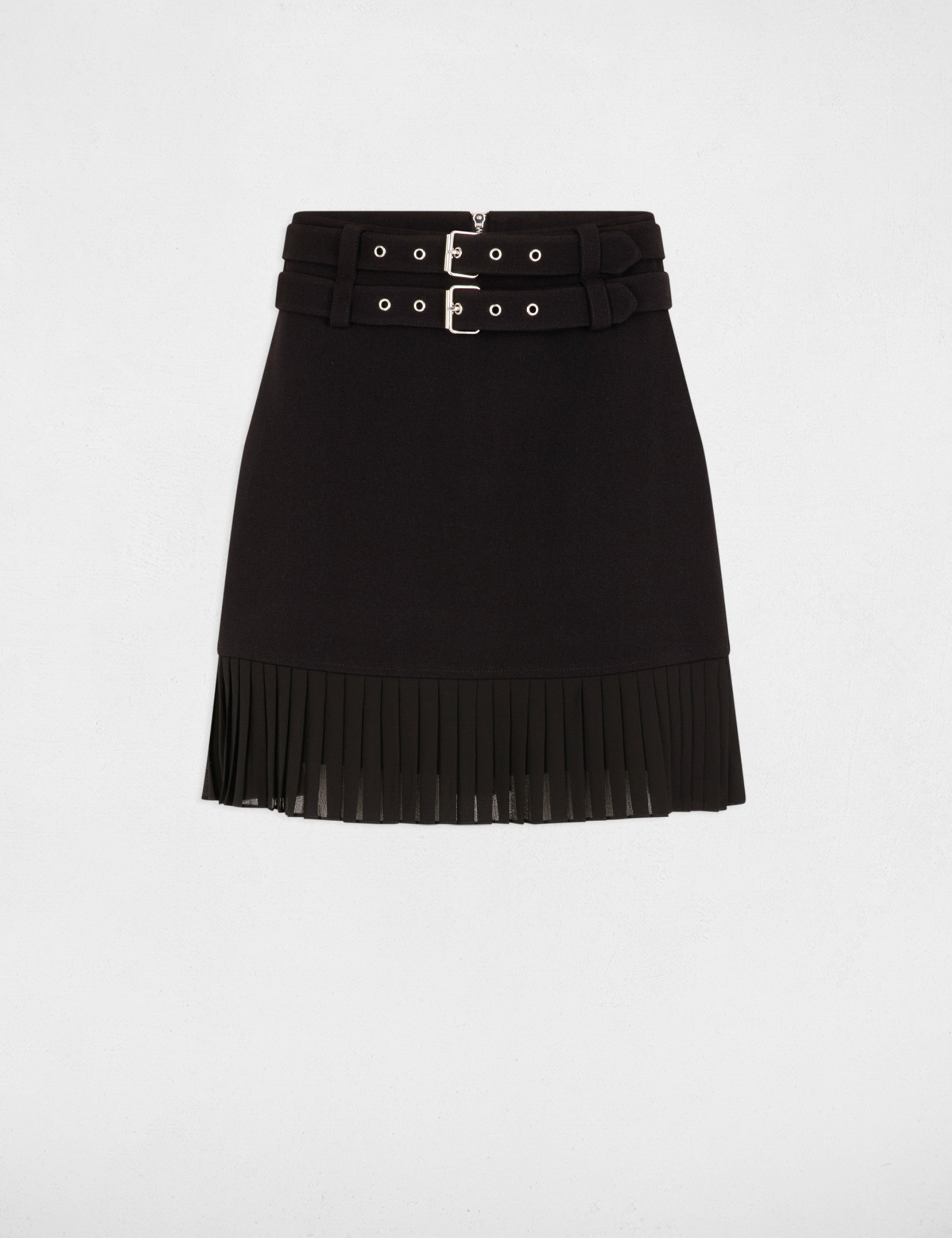 jupe courte avec franges noir femme Jupe courte avec franges noir femme