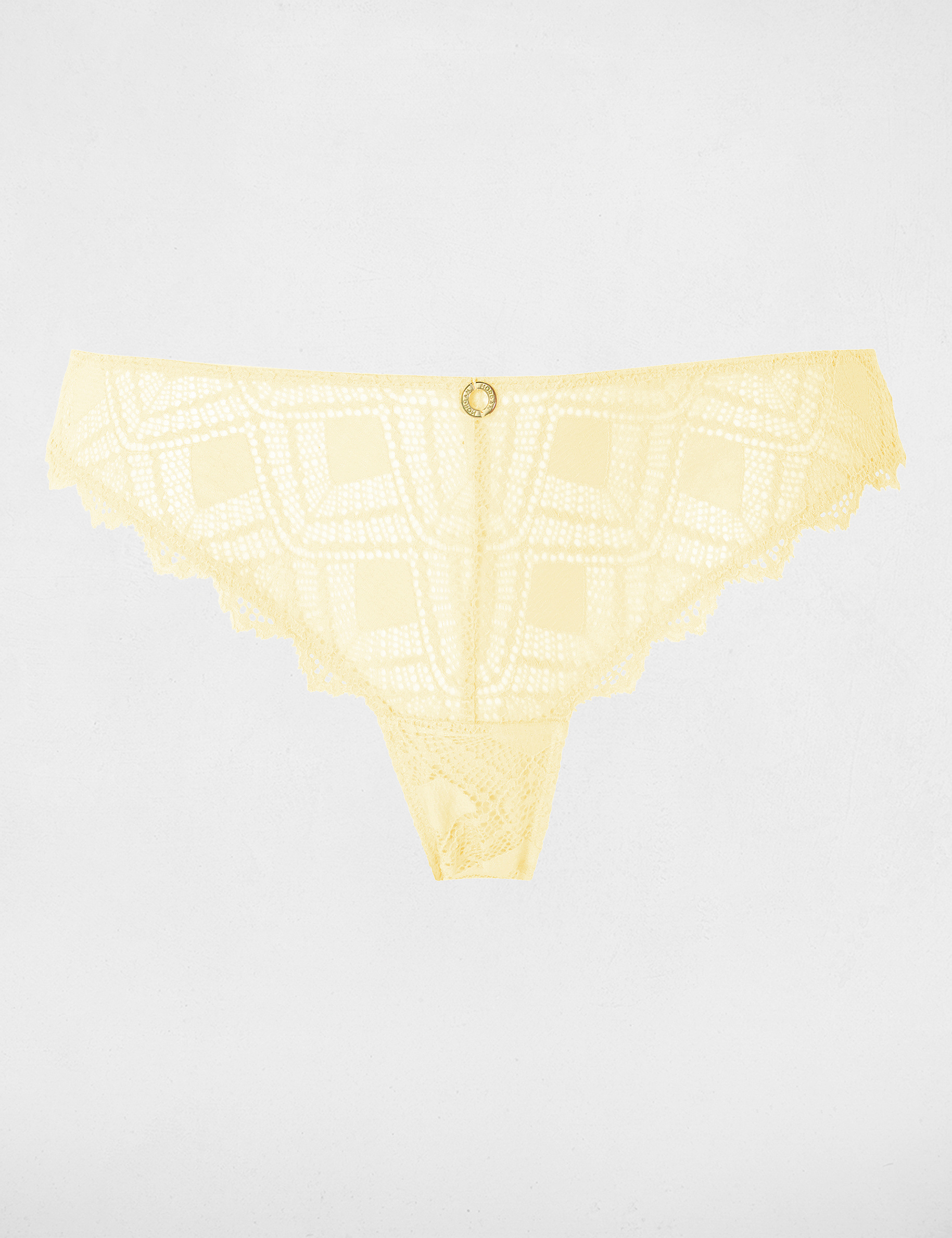 Slip dentelle jaune femme