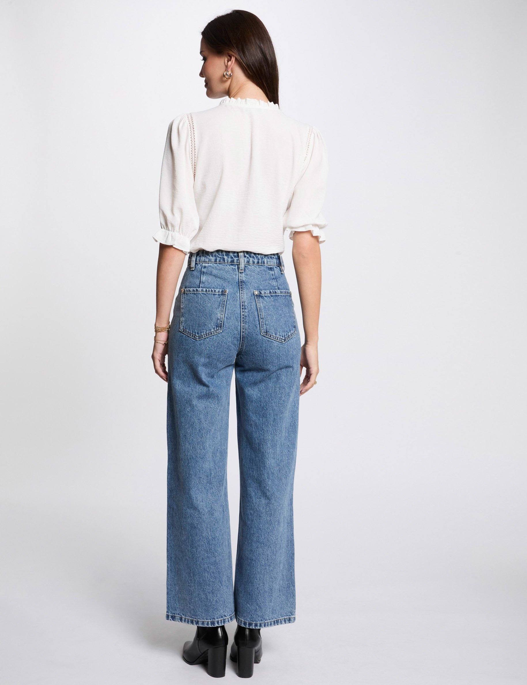 blouse met 34 mouwen ivoor vrouw Blouse met 3/4 mouwen ivoor vrouw