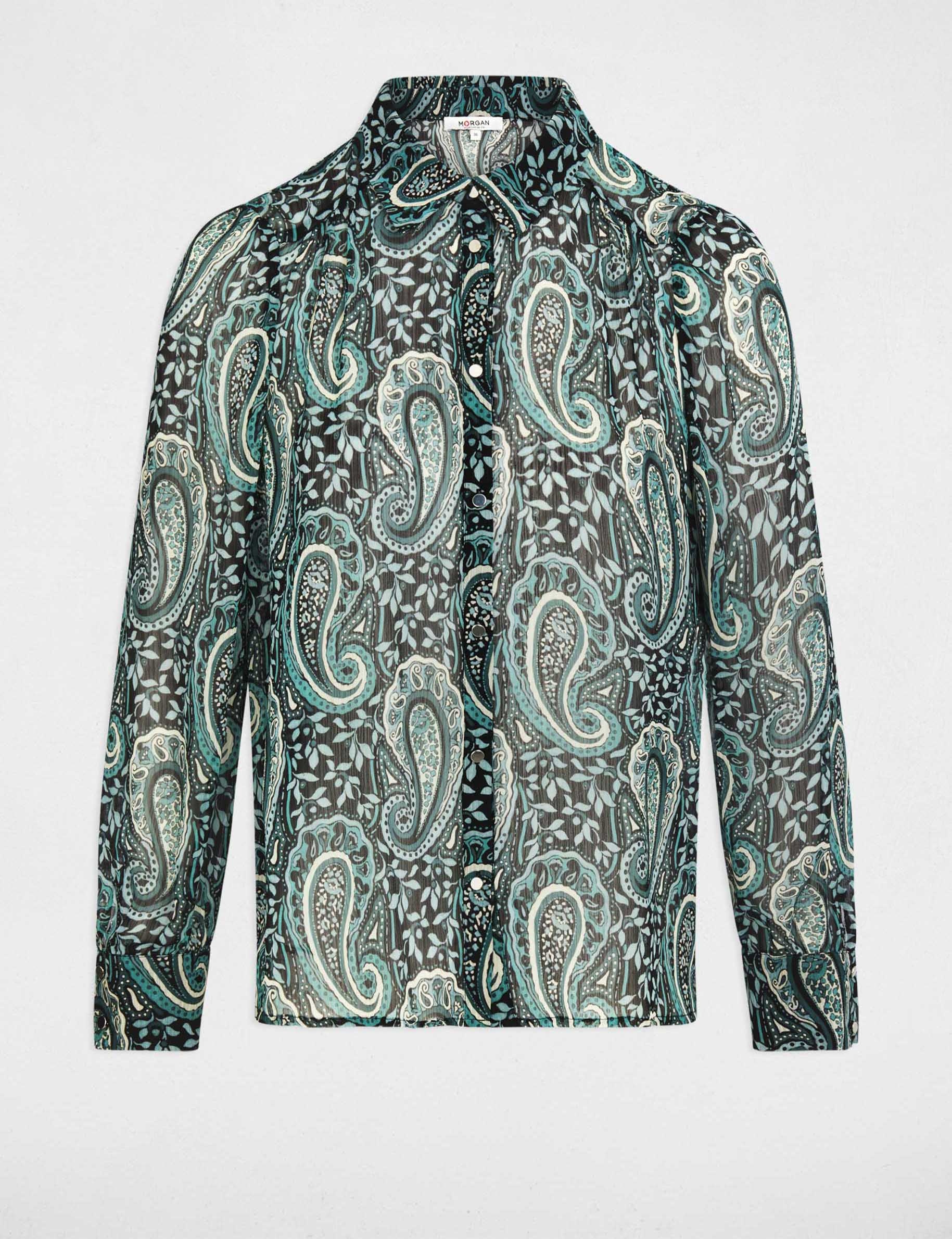 Chemise fluide imprim&eacute;e multicolore femme