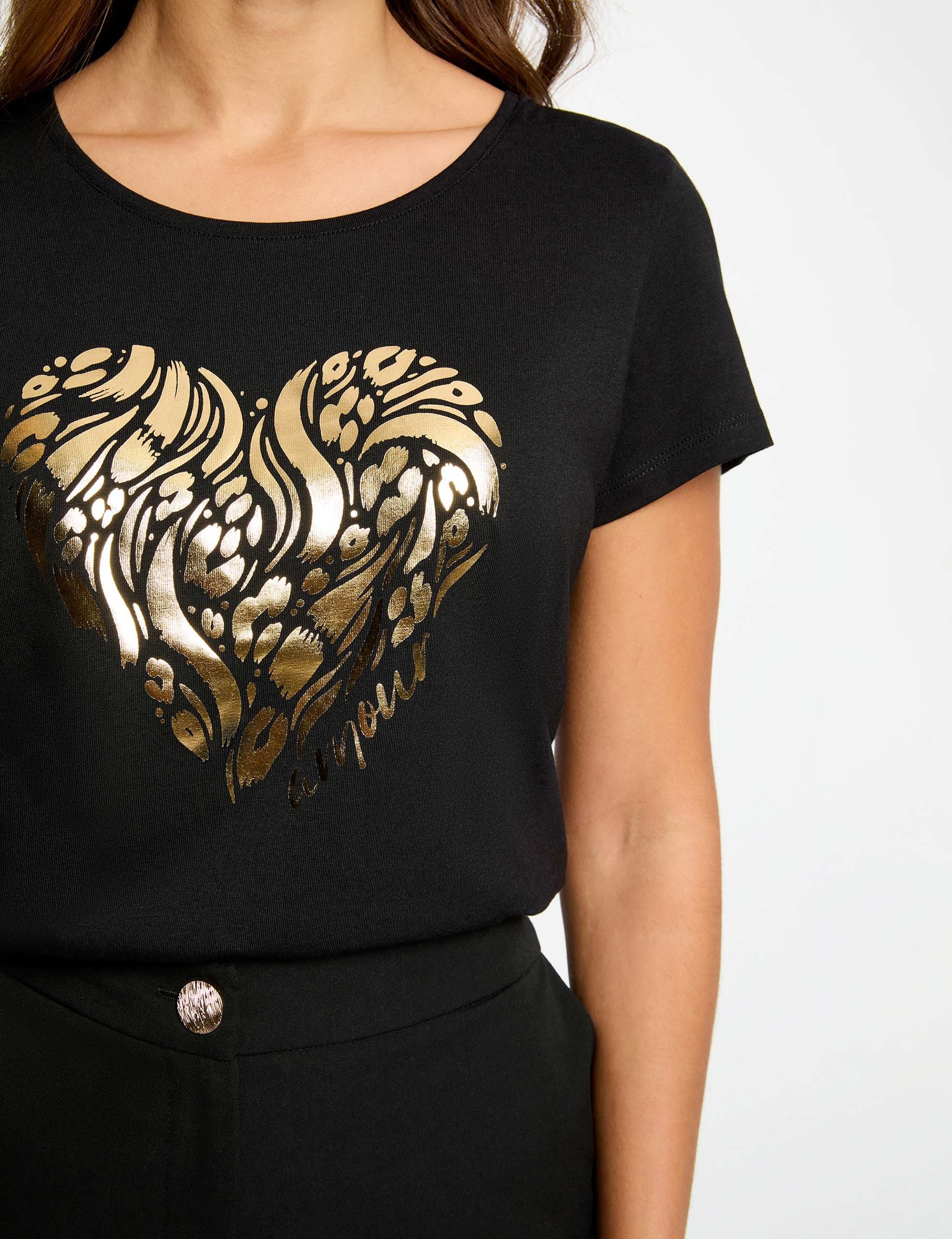 T-shirt manches courtes noir femme