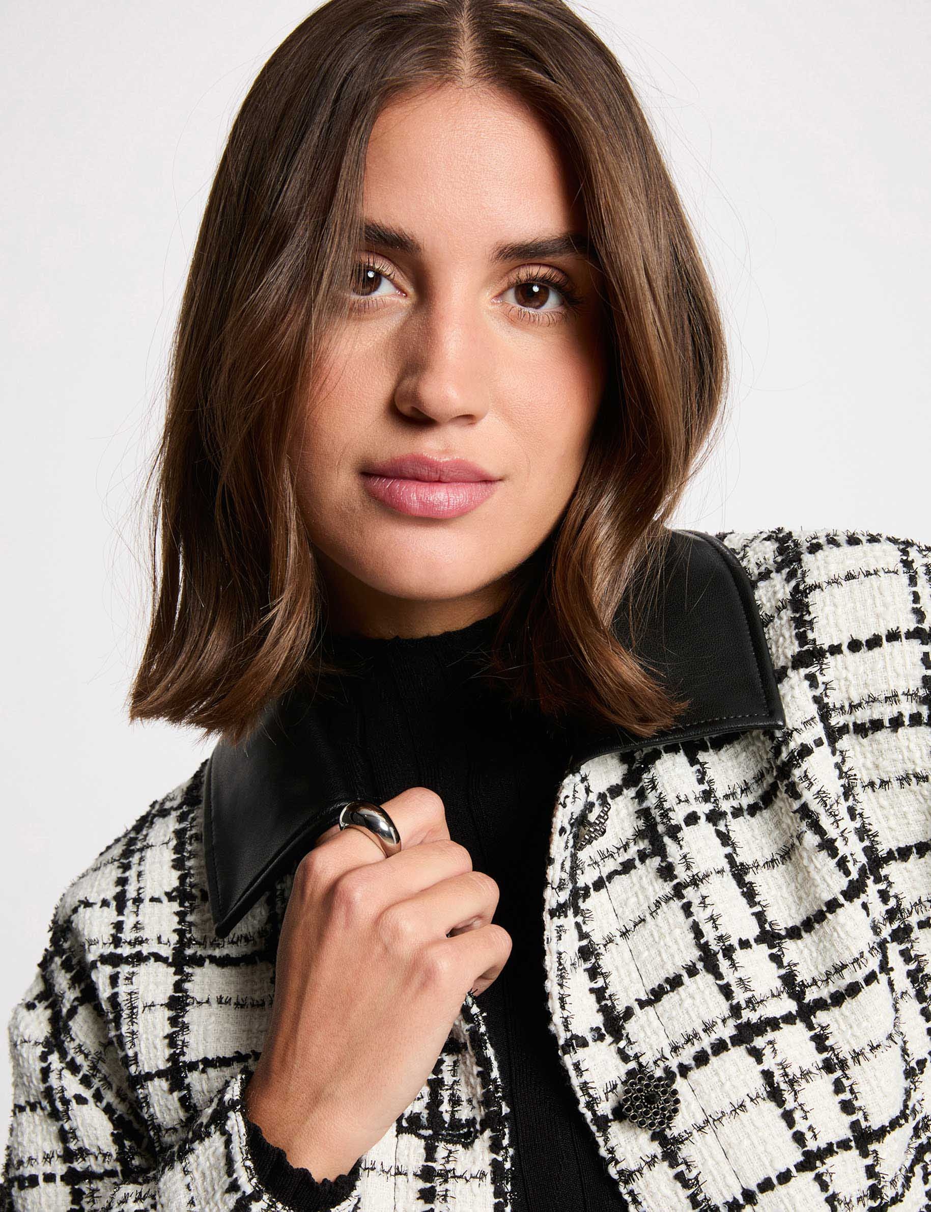 Oversized tweed jas meerkleurig vrouw