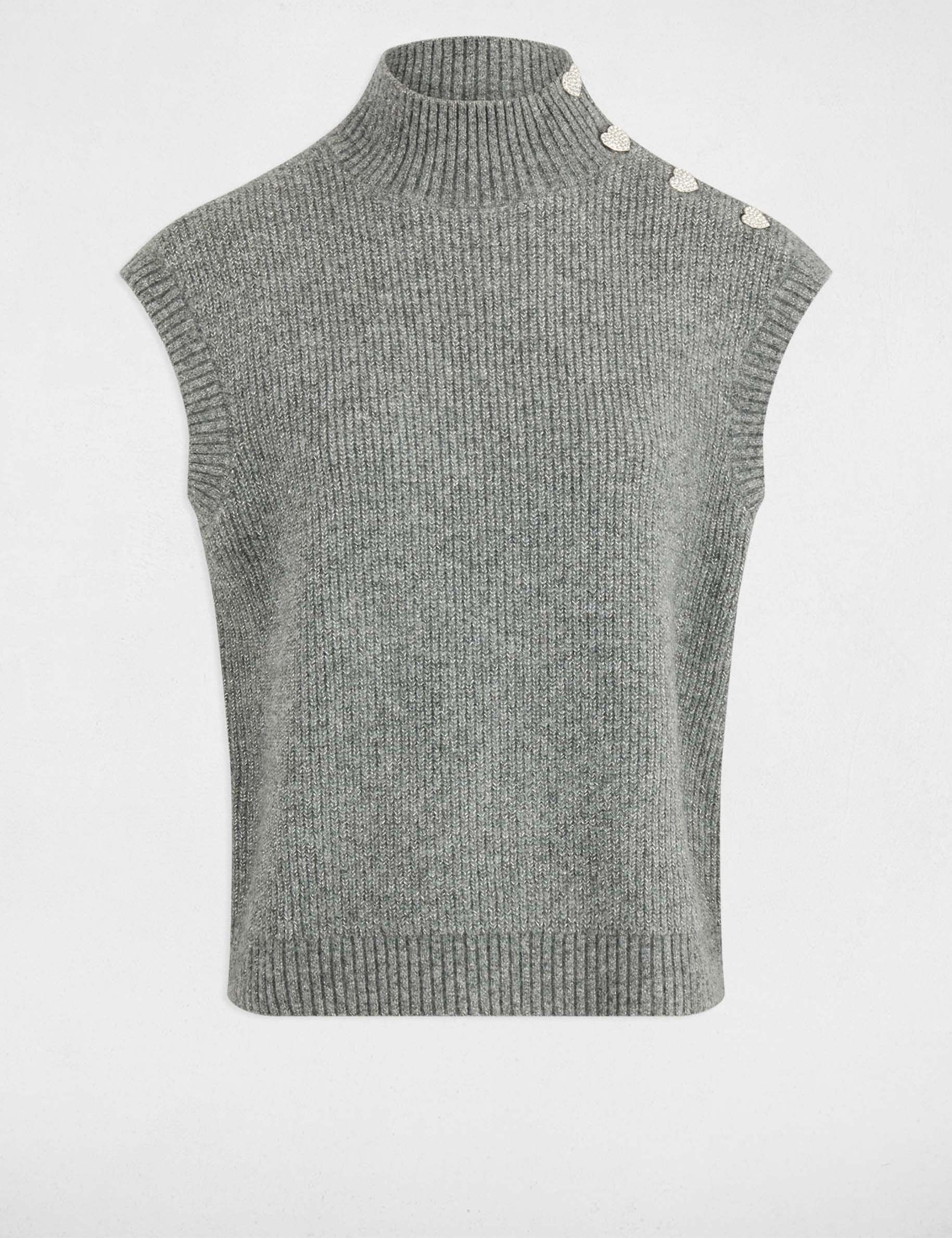 Pull sans manches gris foncé femme