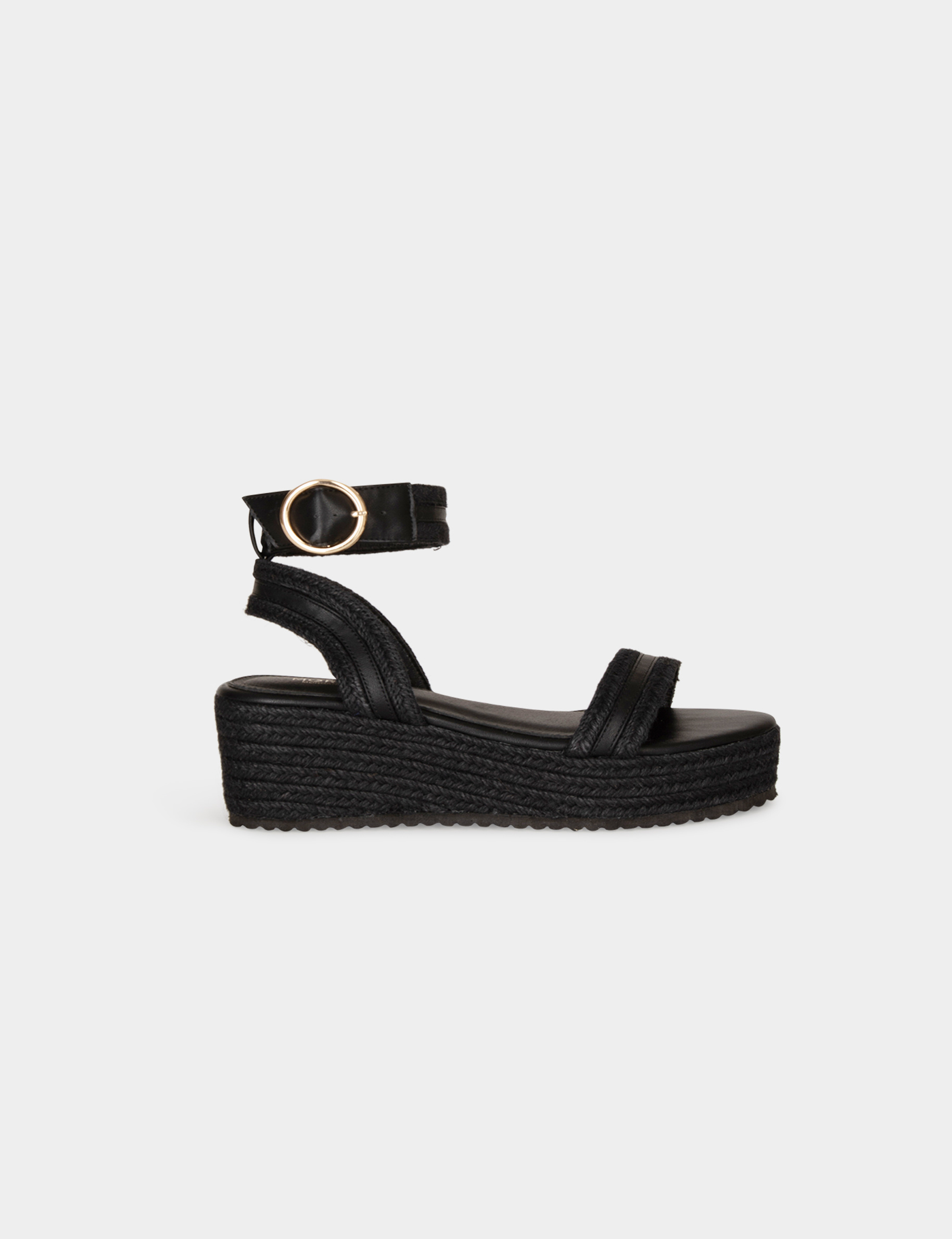 sandales compensees noir femme Sandales compensées noir femme