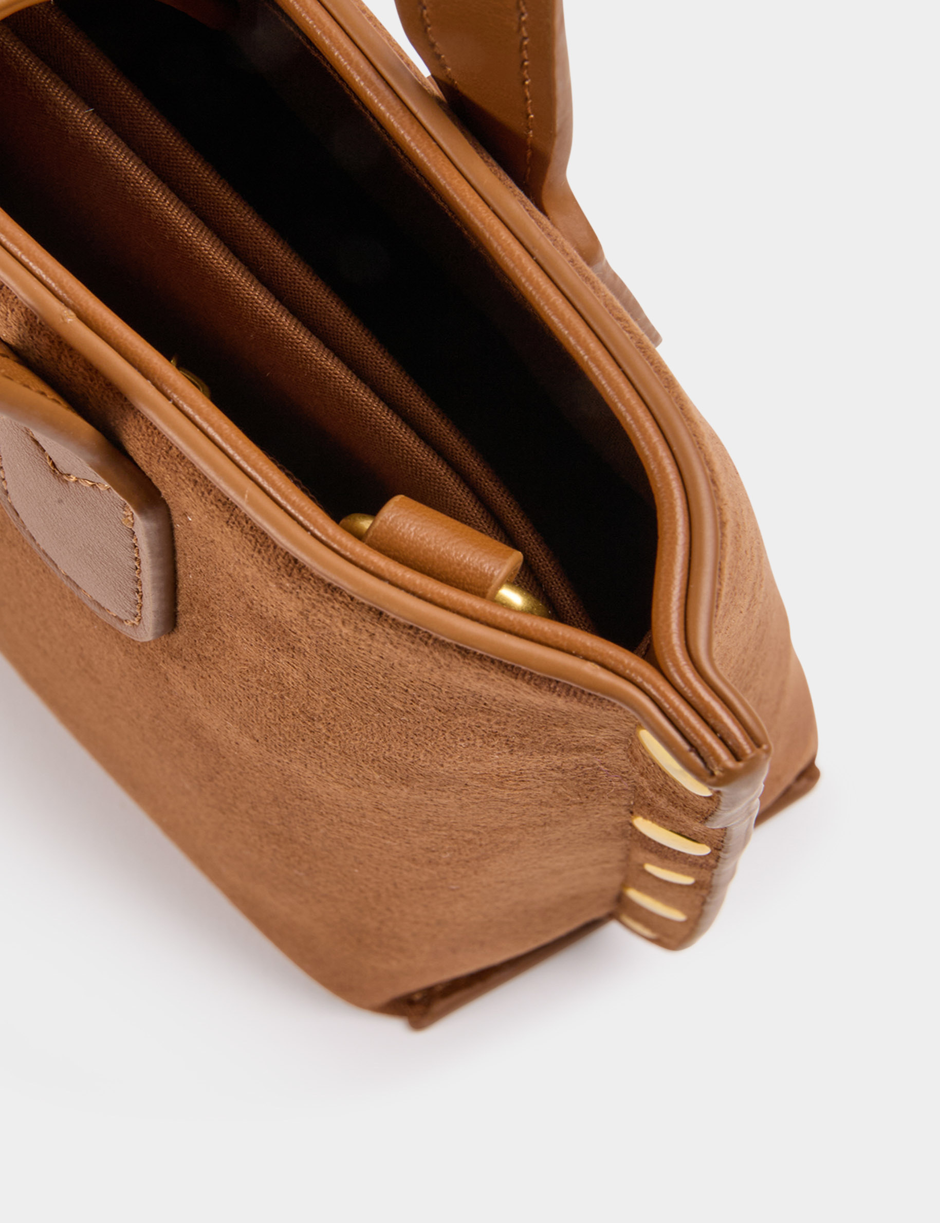 Sac cabas clout&eacute; camel femme