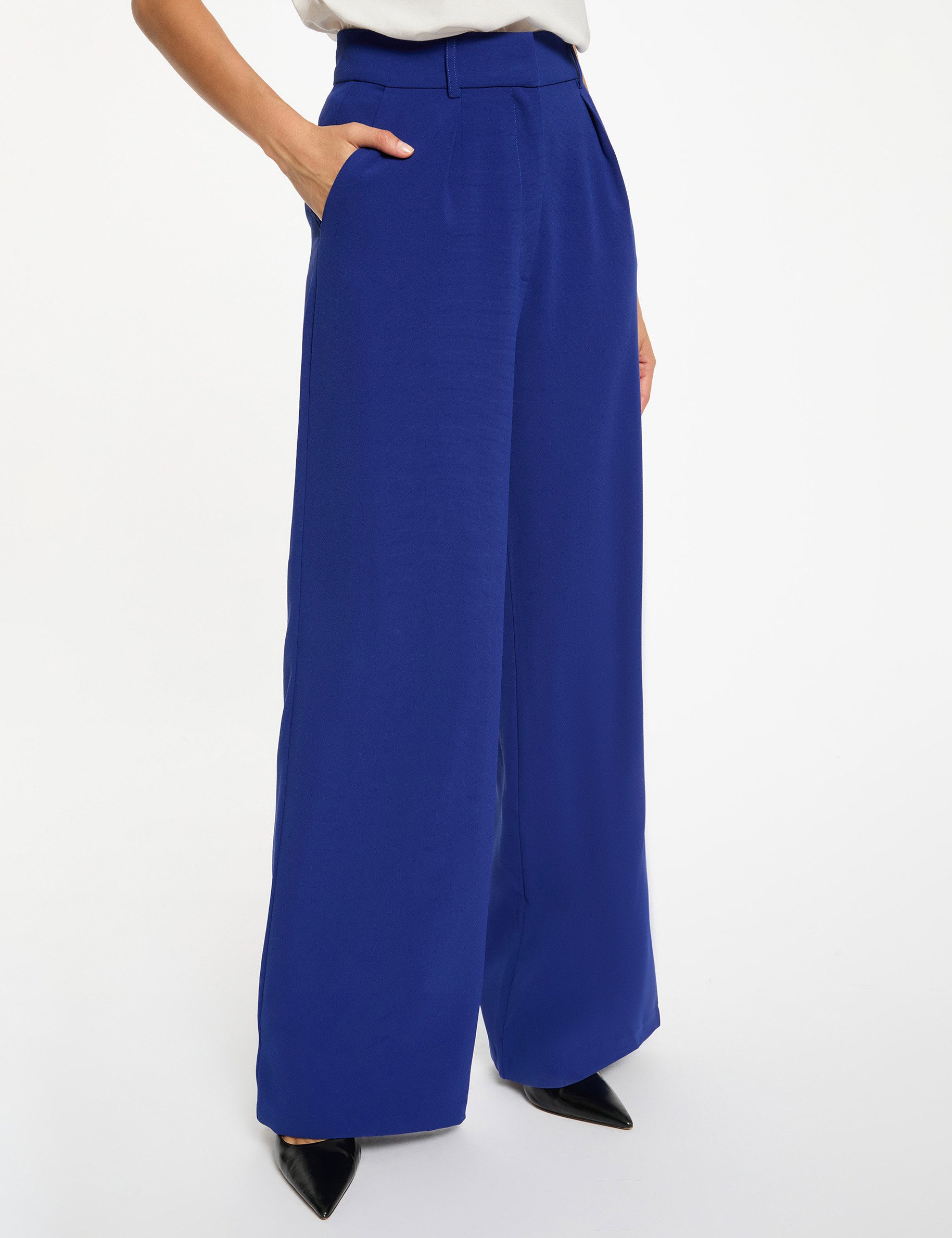 Pantalon large bleu pétrole femme
