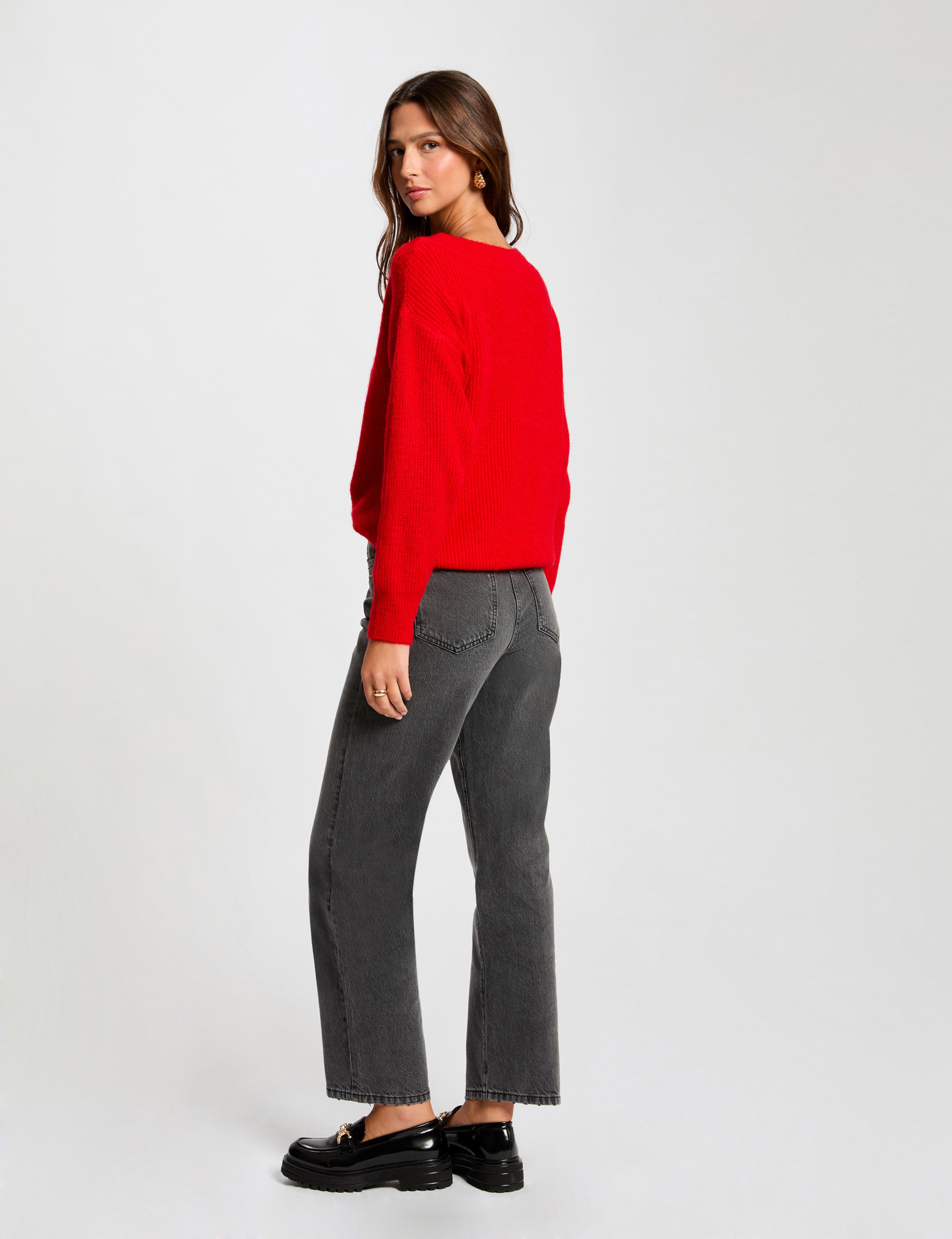 pull col rond rouge femme Pull col rond rouge femme