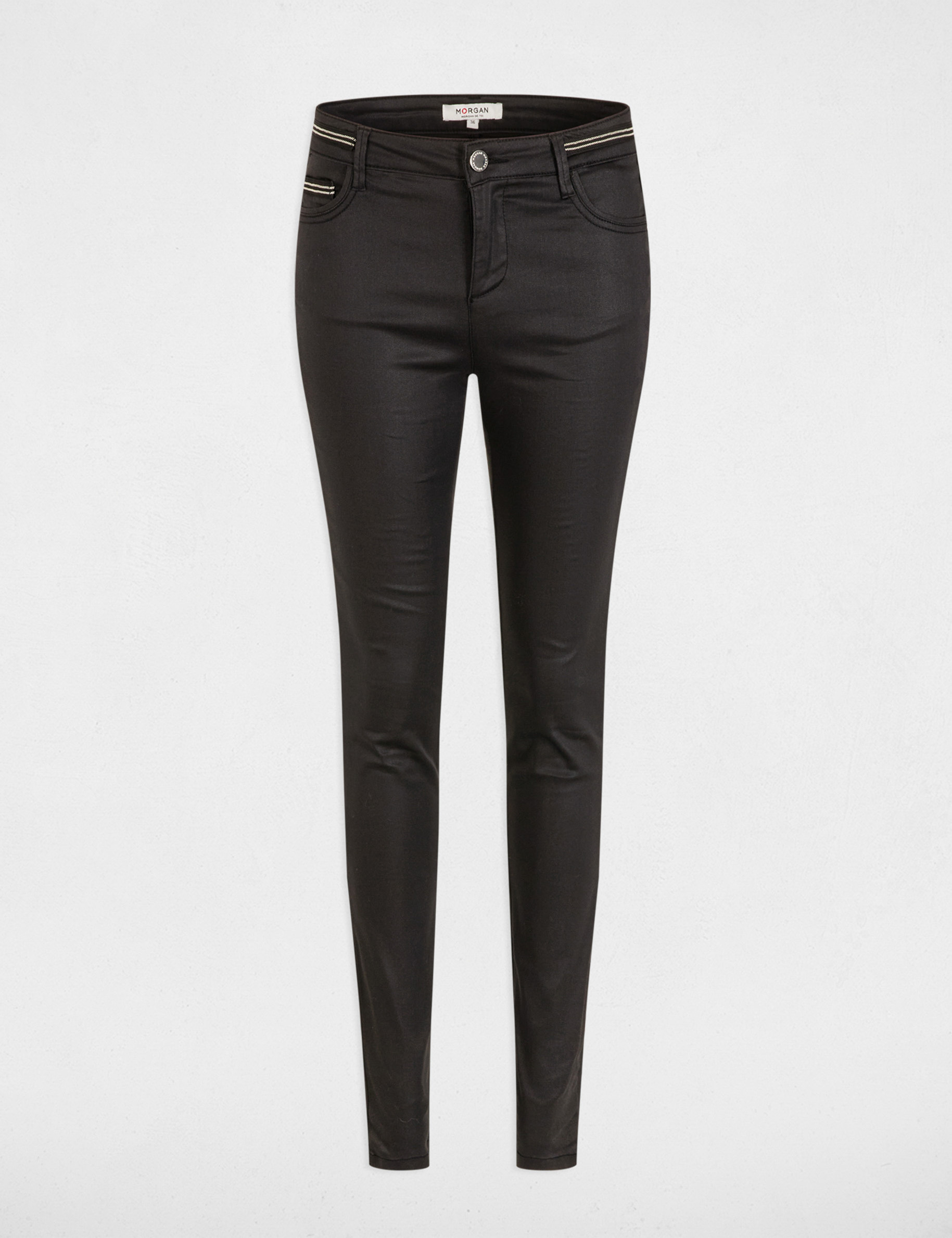 gecoate slimfit broek zwart vrouw Gecoate slimfit broek zwart vrouw