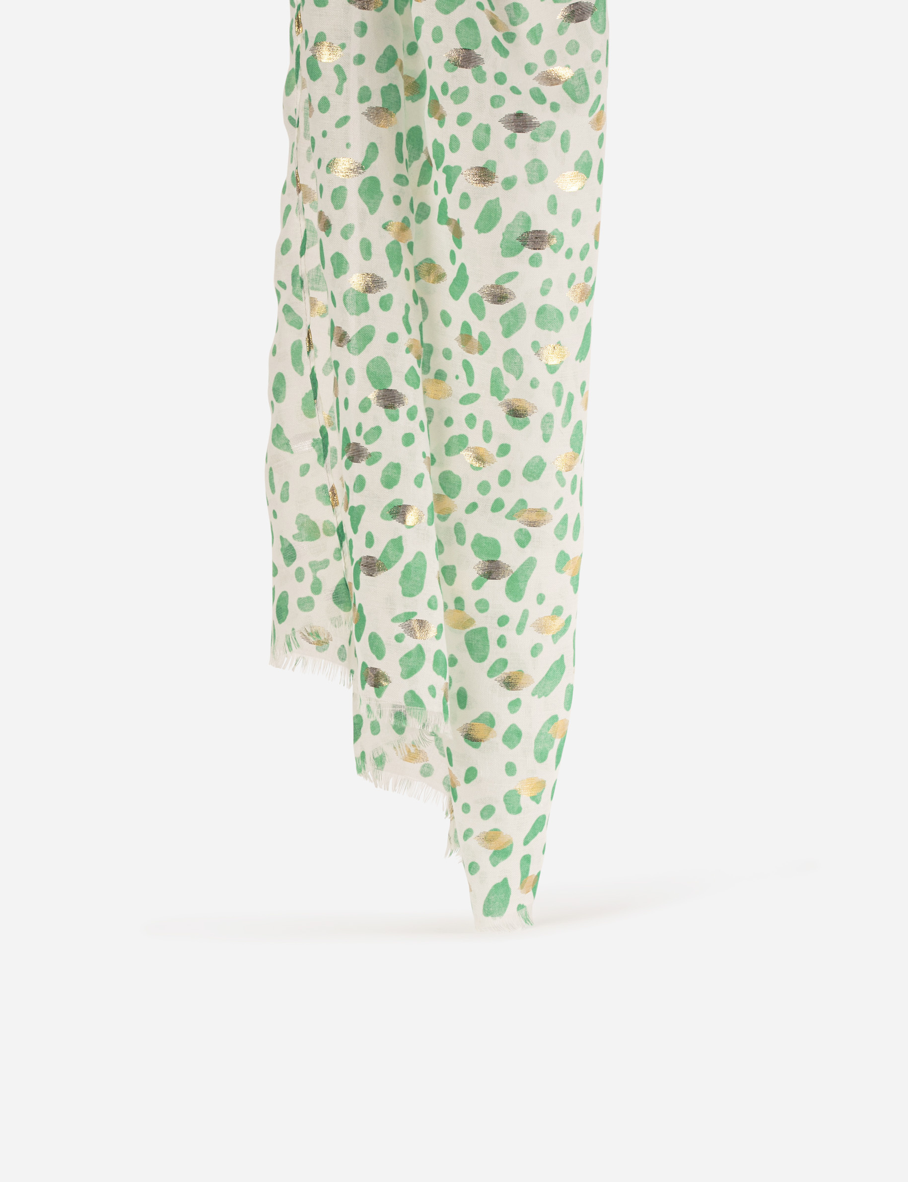 Foulard imprim&eacute; animalier vert femme