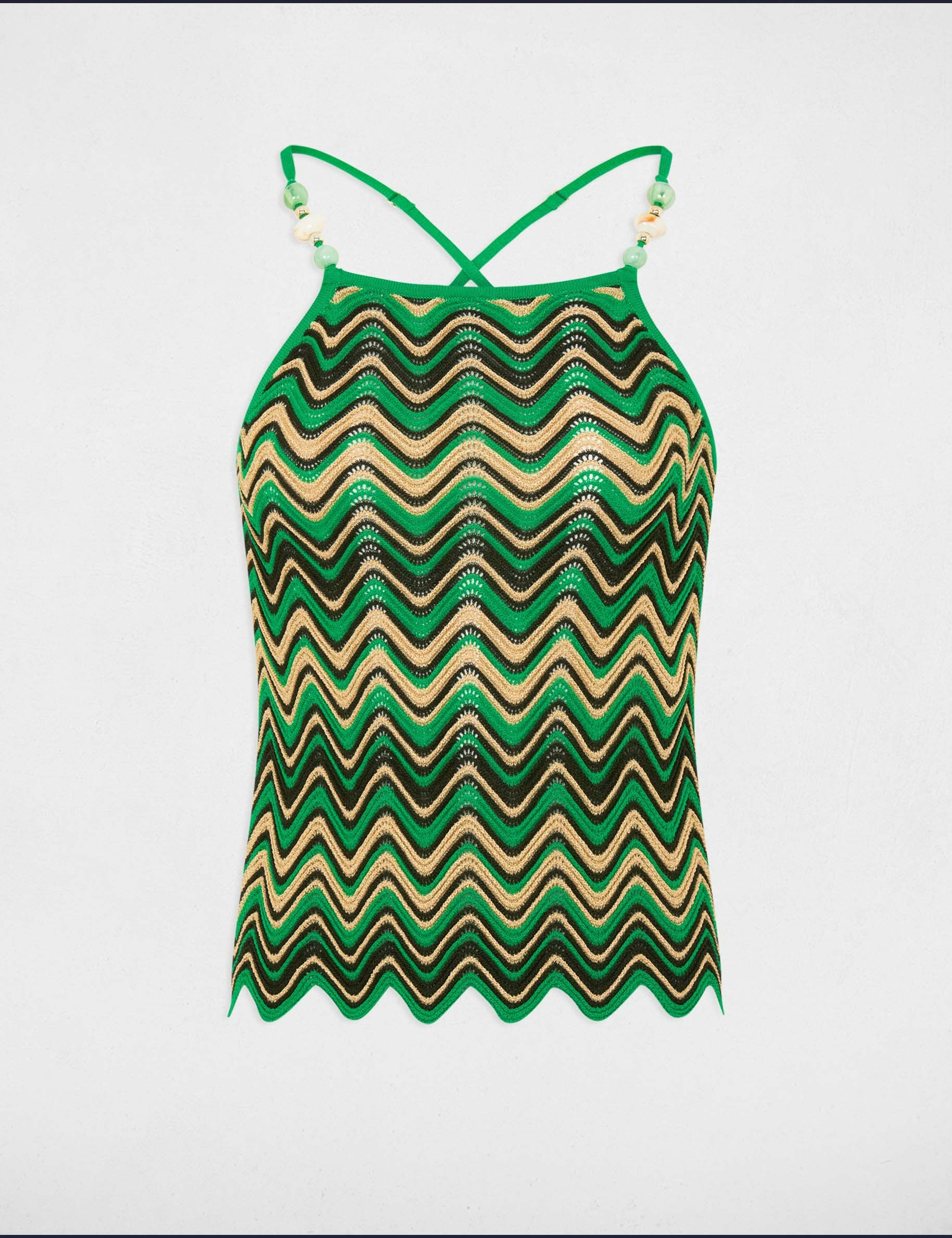 Gebreide top met print groen vrouw