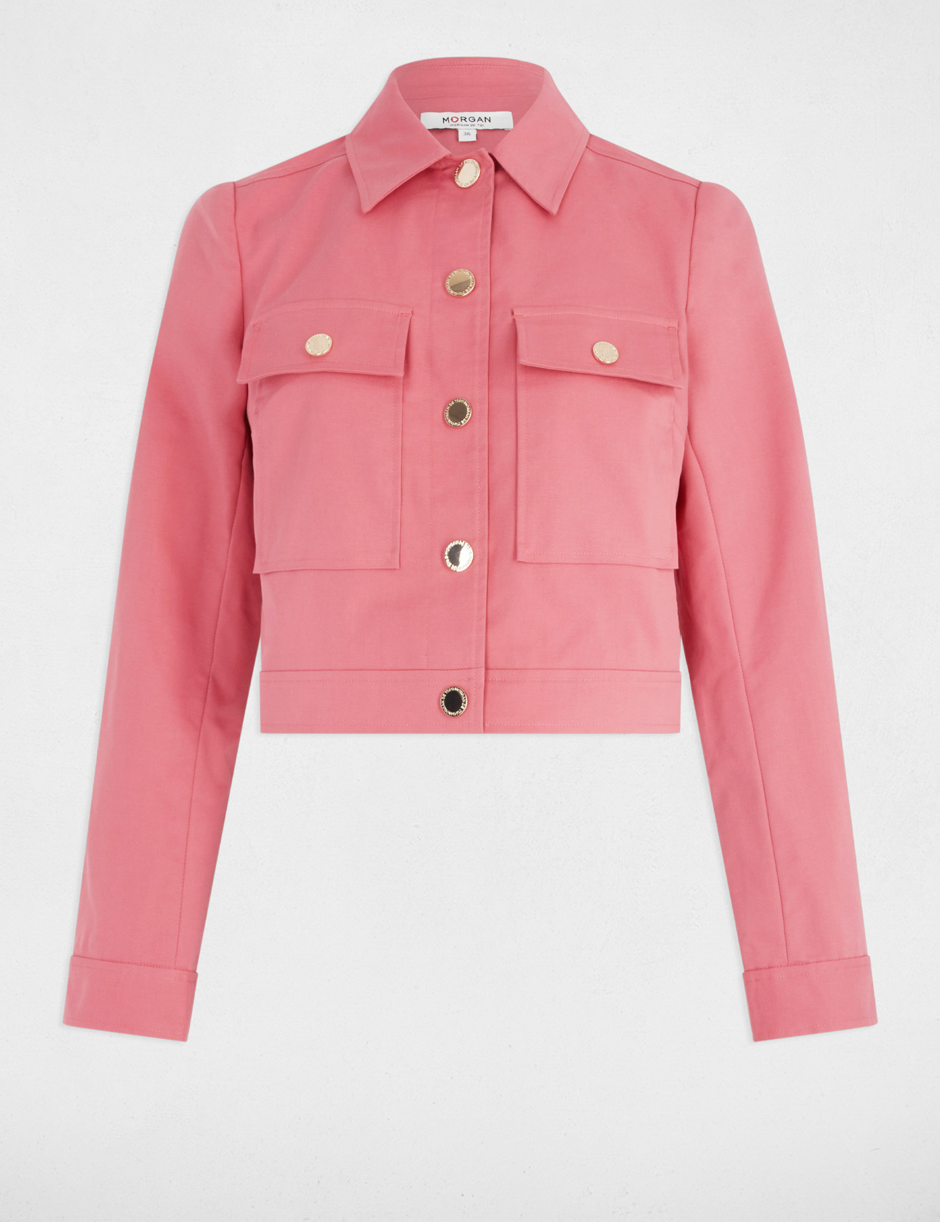 veste courte boutonnee vieux rose femme Veste courte boutonnée vieux rose femme