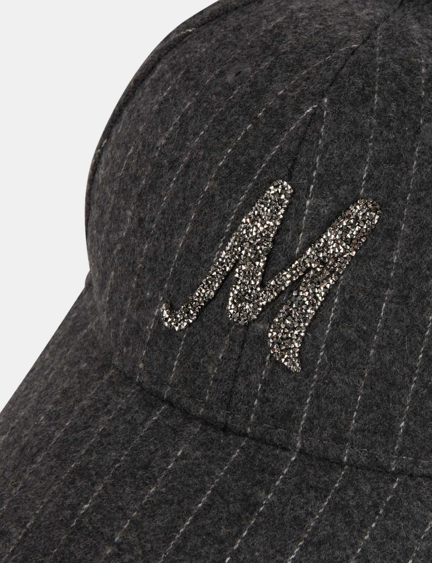 gestreepte pet met strass m mediumgrijs vrouw Gestreepte pet met strass-M mediumgrijs vrouw