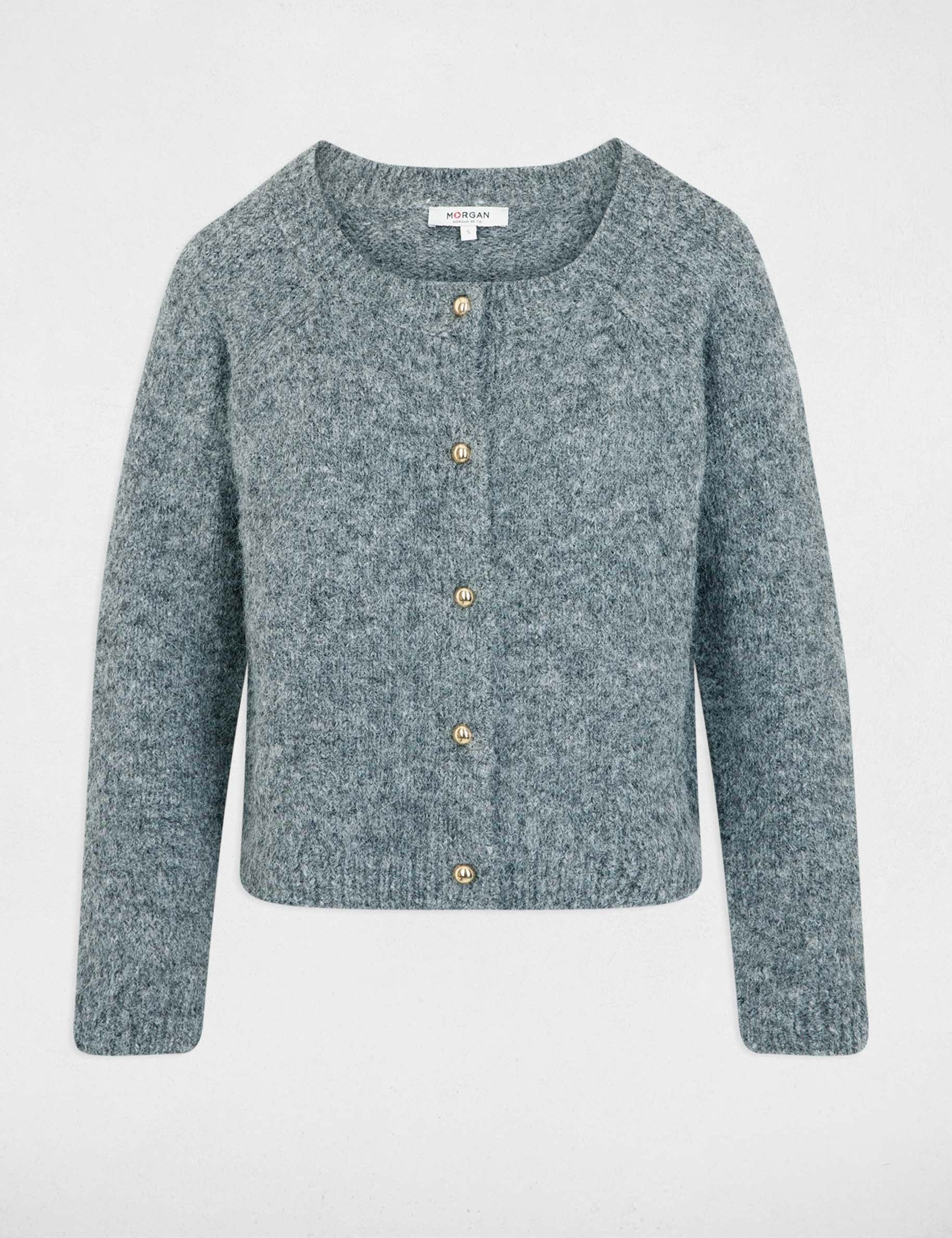 Vest met ronde hals gris clair vrouw