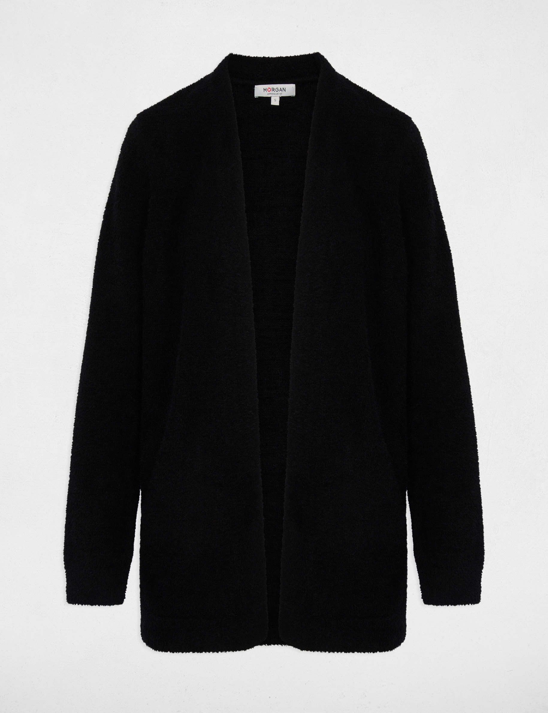 Lang vest met V-hals zwart vrouw