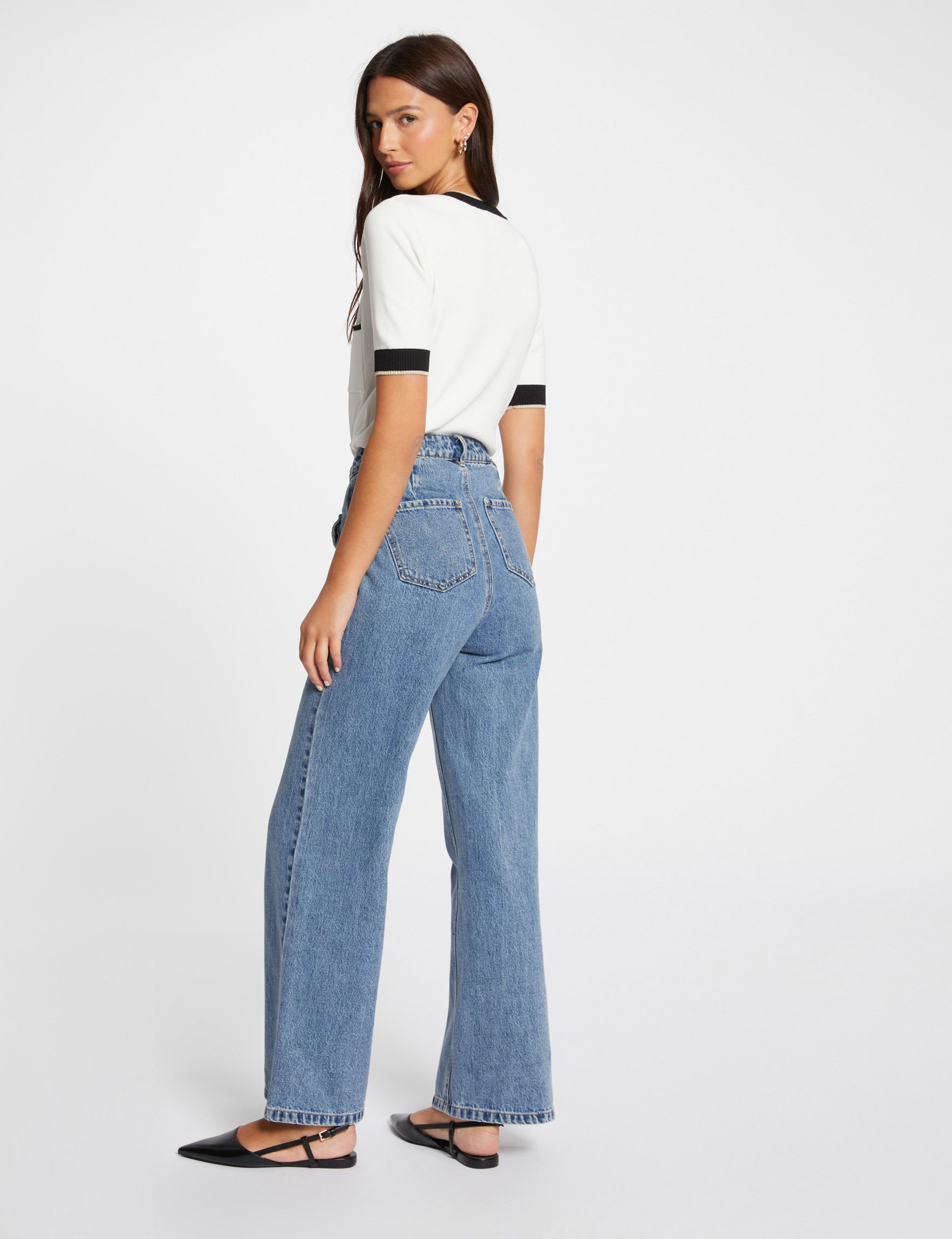 pull manches courtes 2 poches ecru femme Pull manches courtes 2 poches ecru femme