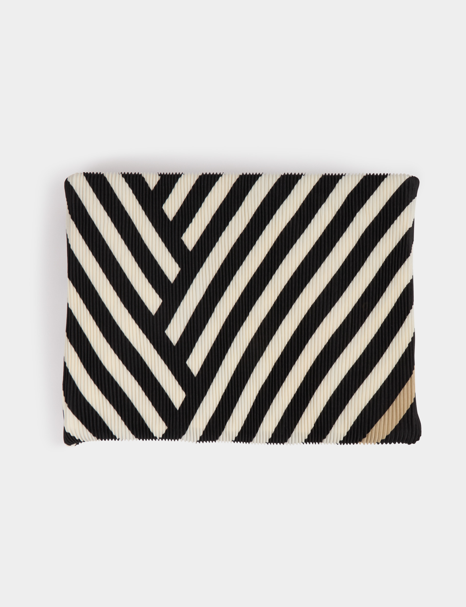 foulard plisse imprime ivoire femme Foulard plissé imprimé ivoire femme