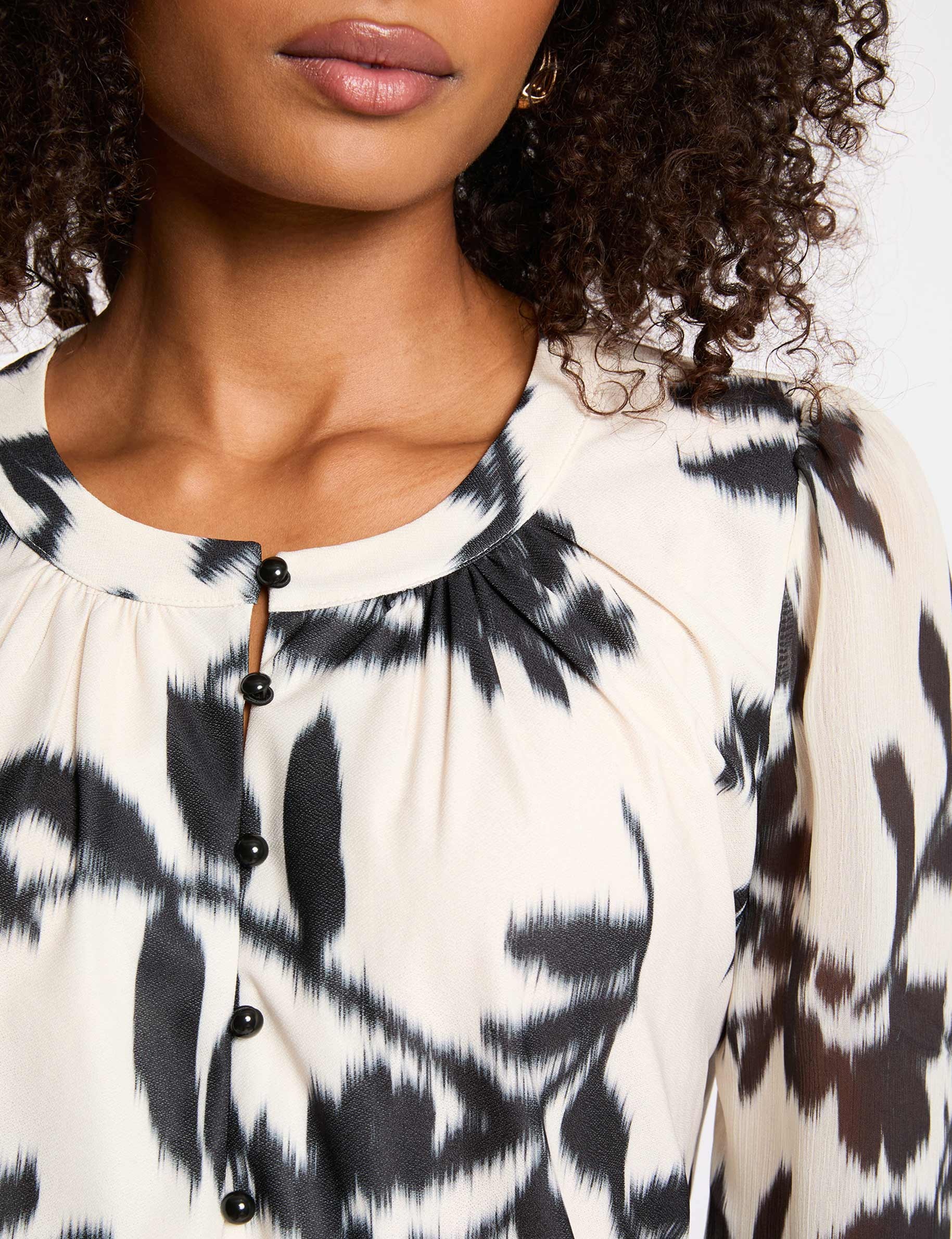 T-shirt voile manches longues blanc femme