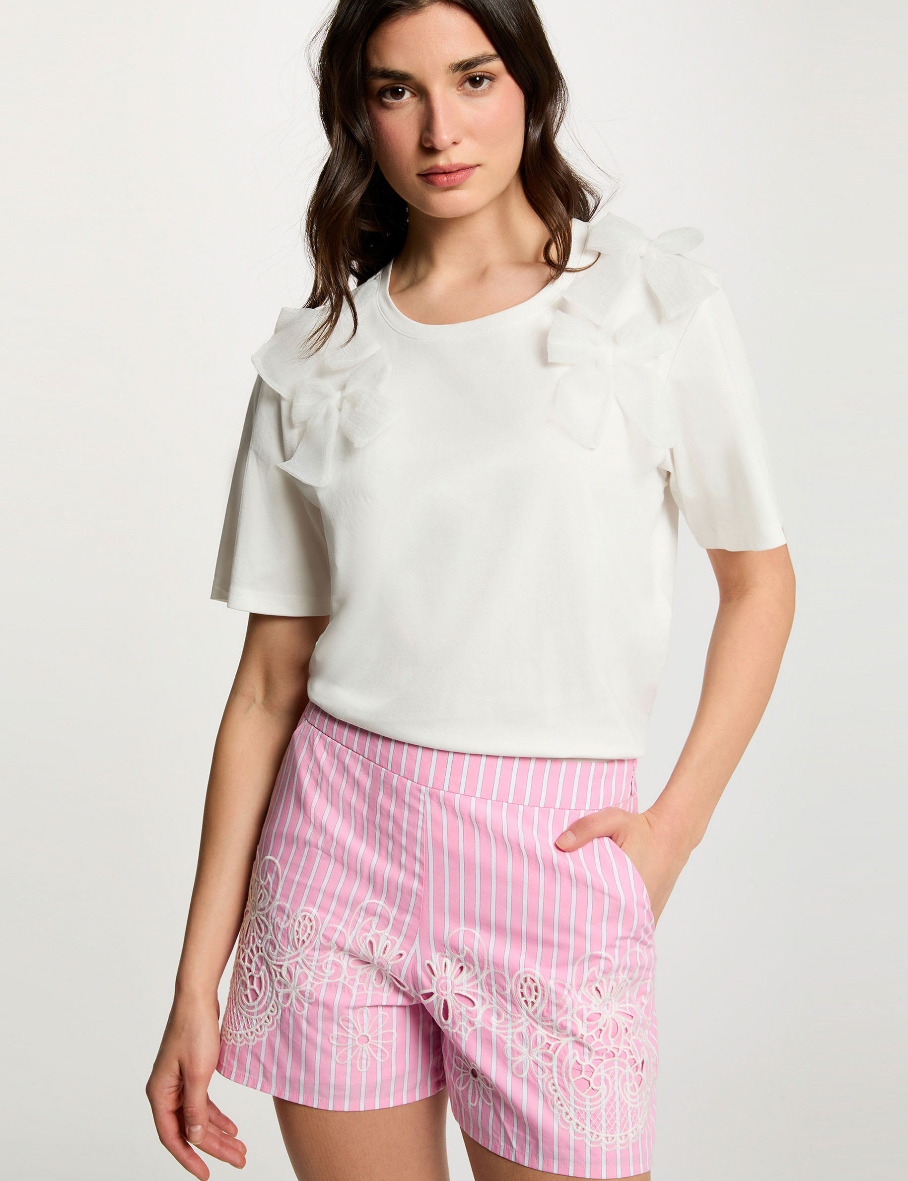 Short taille haute rose femme