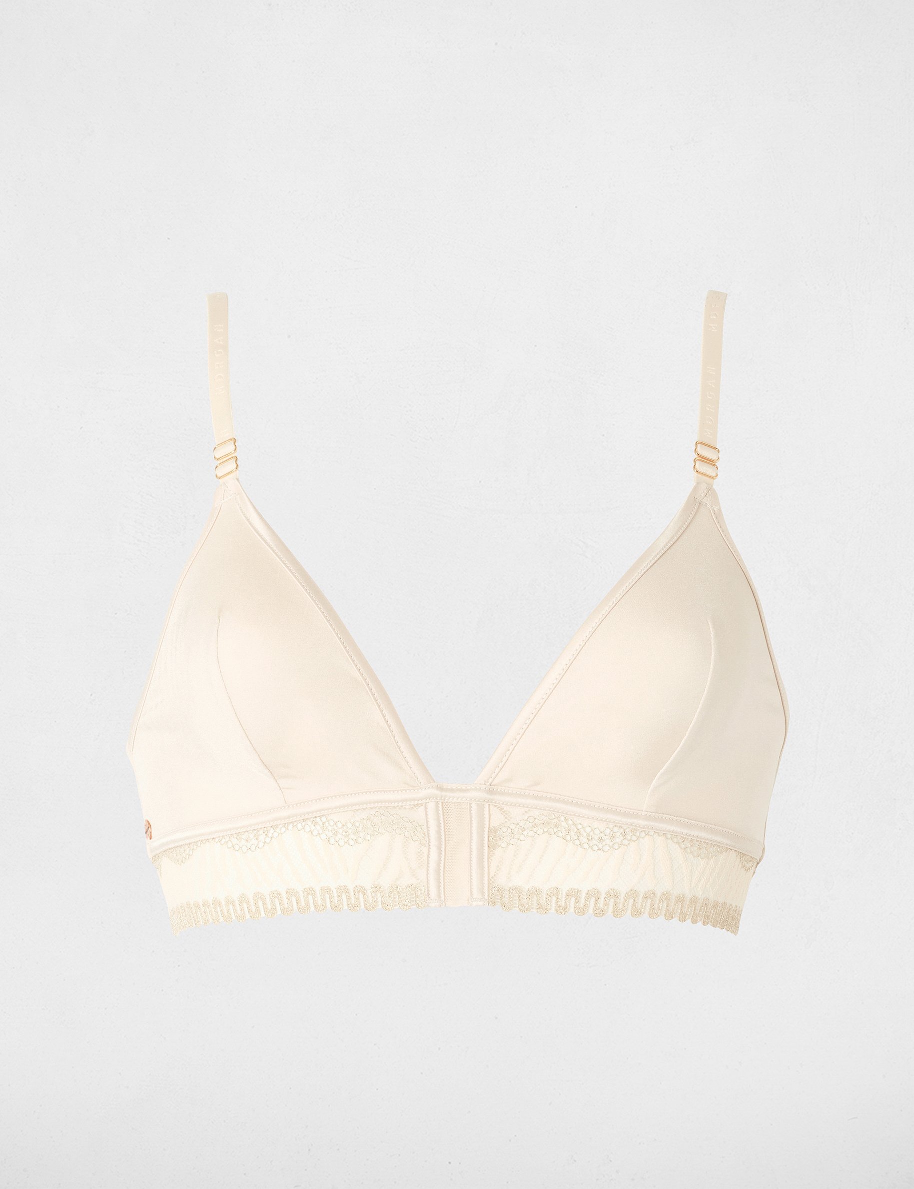 Kanten bh met fijne bandjes beige vrouw