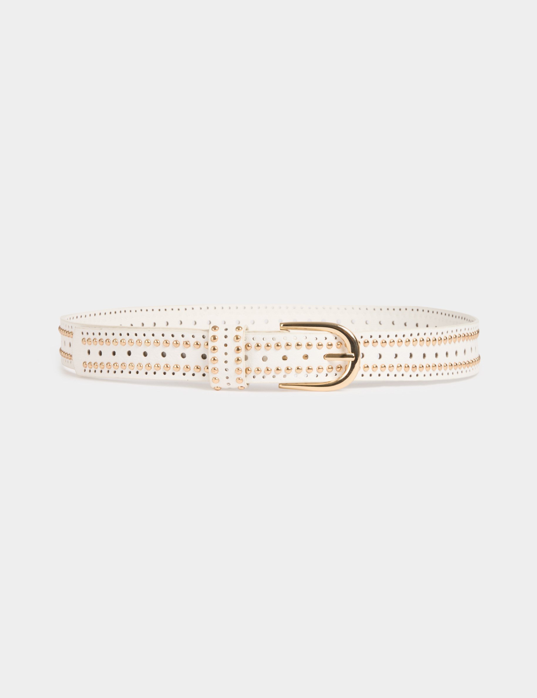 ceinture avec clous et perforations blanc femme Ceinture avec clous et perforations blanc femme