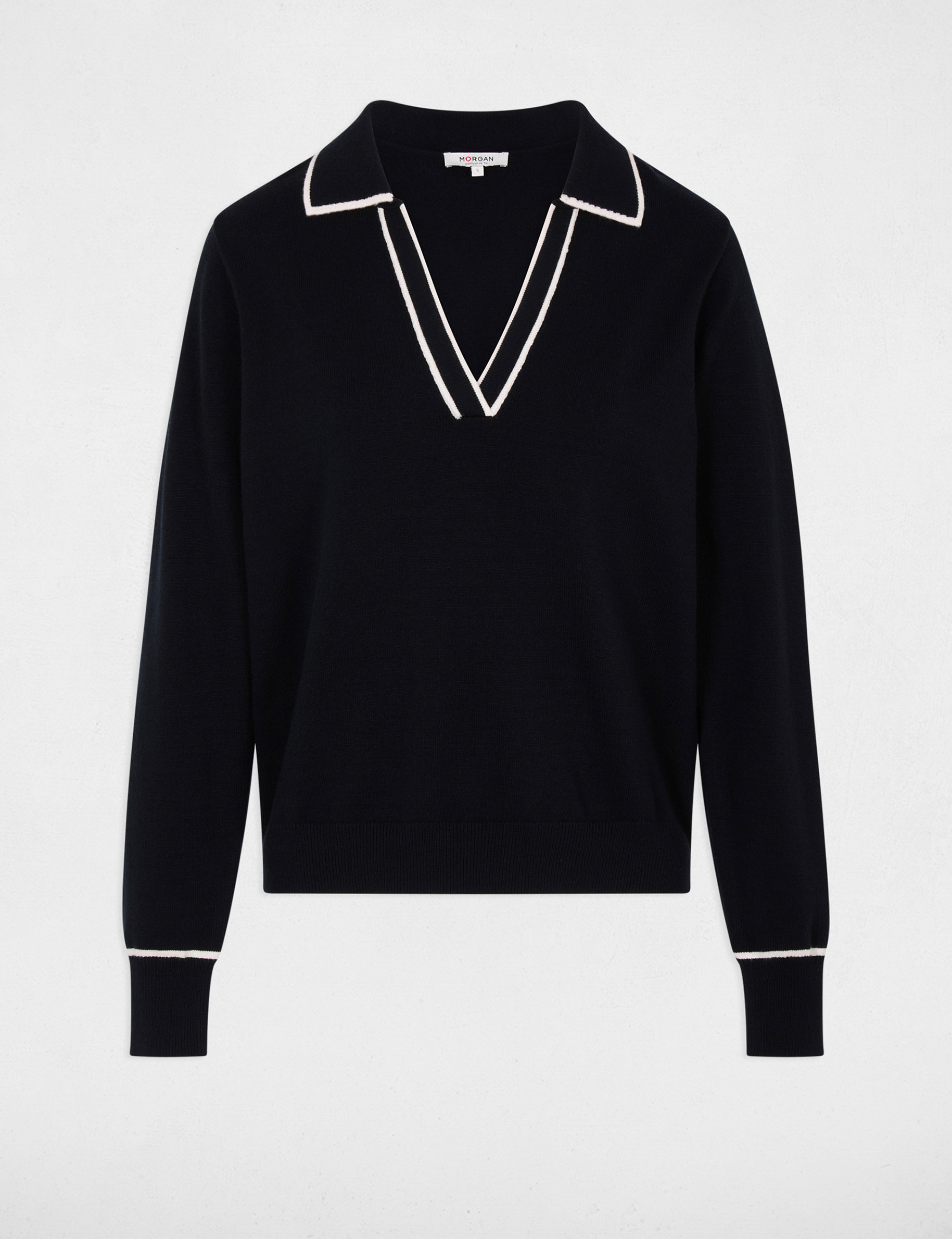 Trui met polokraag marineblauw vrouw