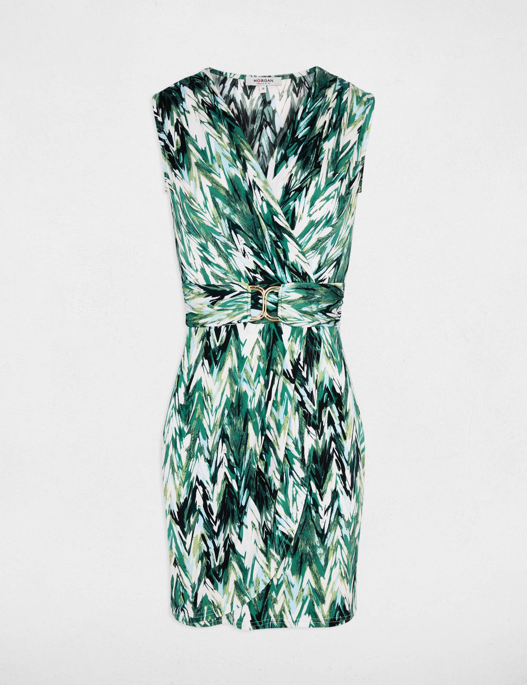 Korte jurk met hartvormige hals meerkleurig vrouw