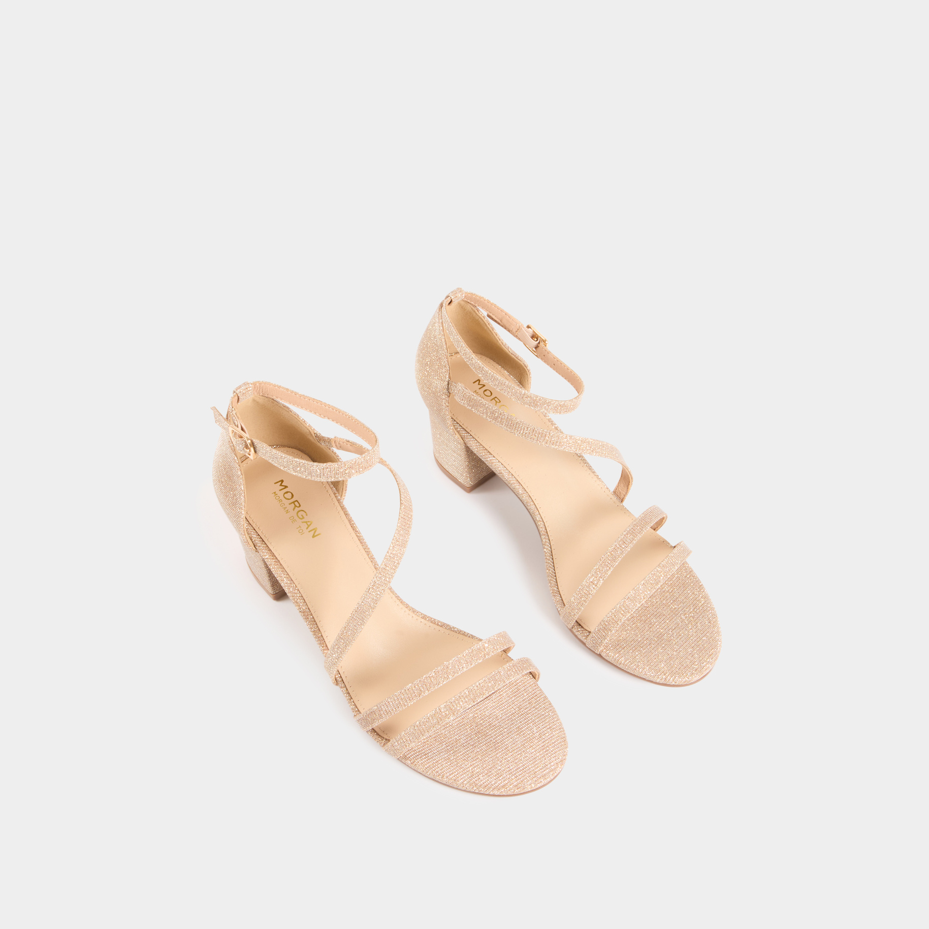 sandales a talons metallisees beige femme Sandales à talons métallisées beige femme