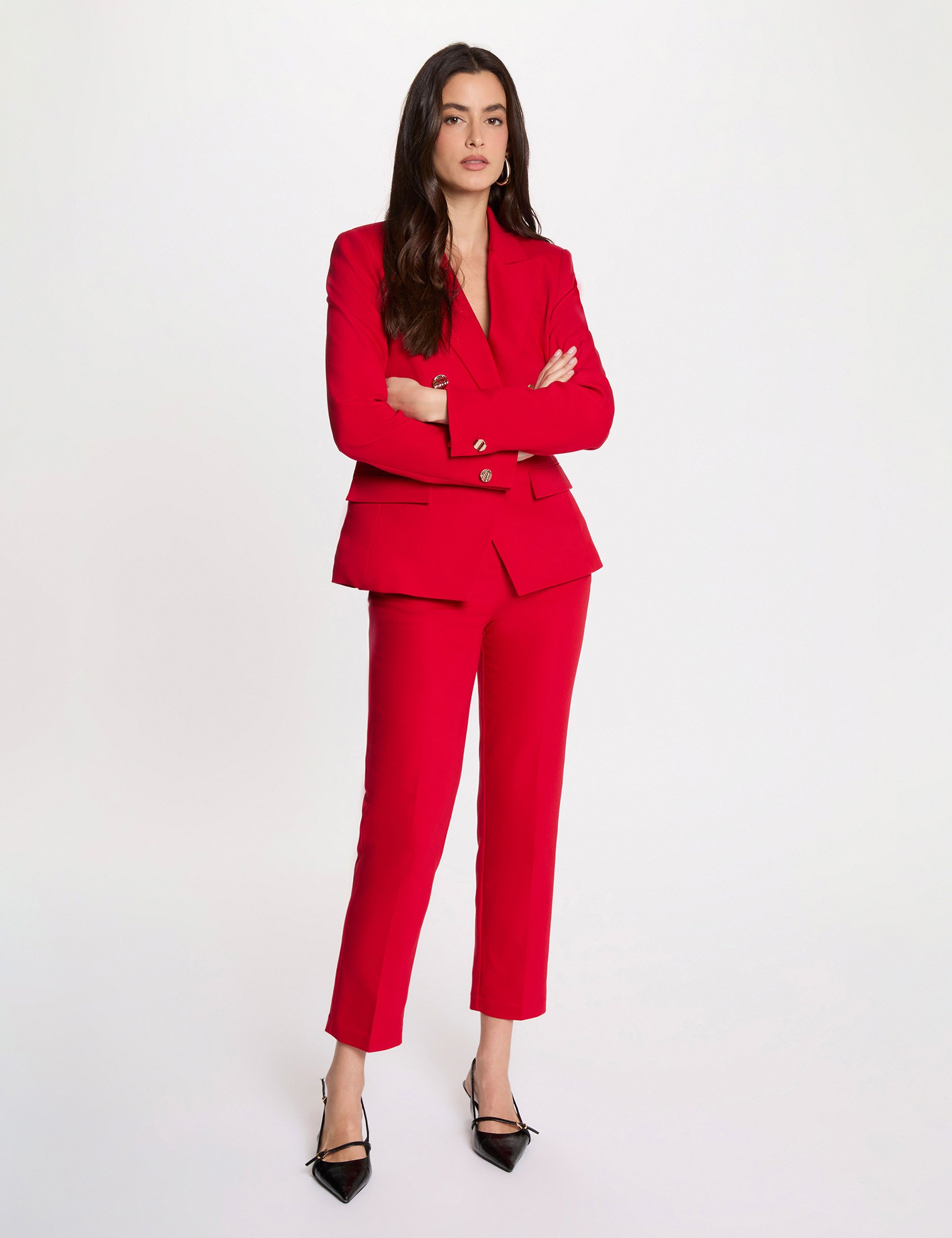 7/8e sigarettenbroek rood vrouw