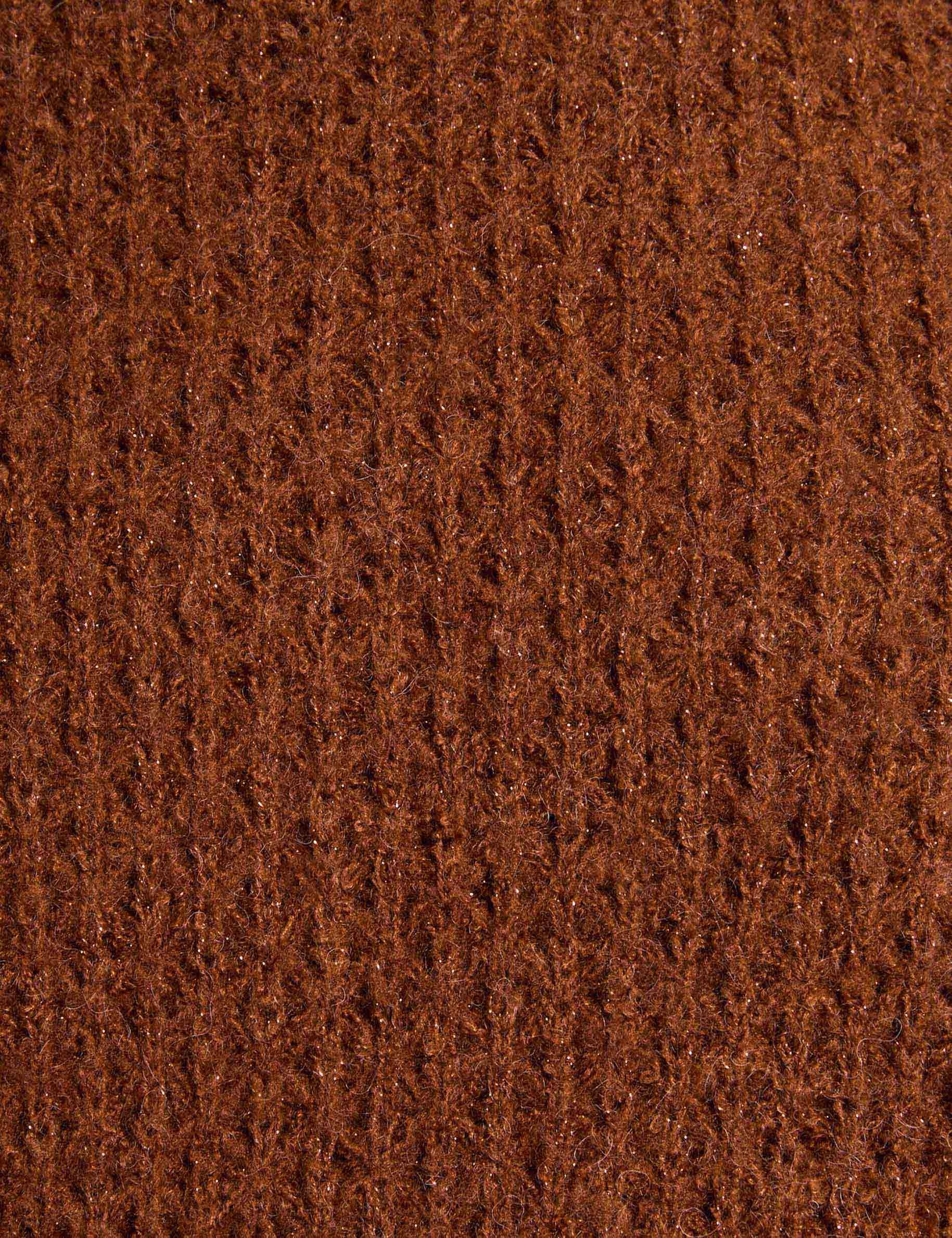 ronde hals trui met lange mouwen cognacbruin vrouw null