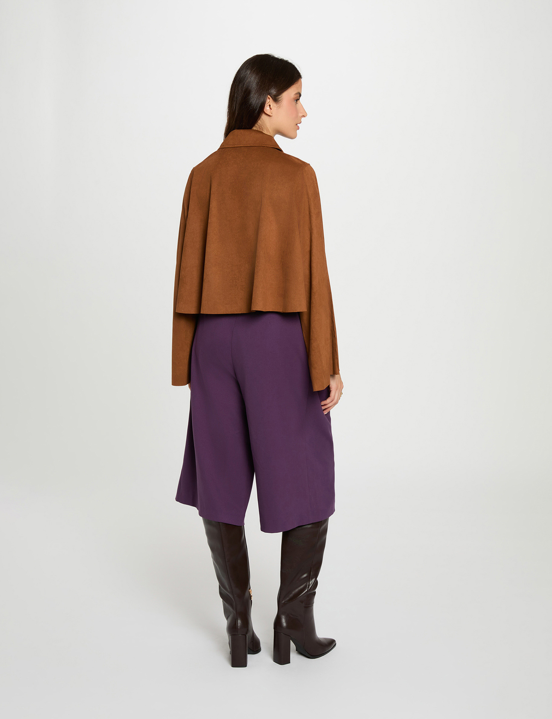 Oversized kort jasje cognacbruin vrouw