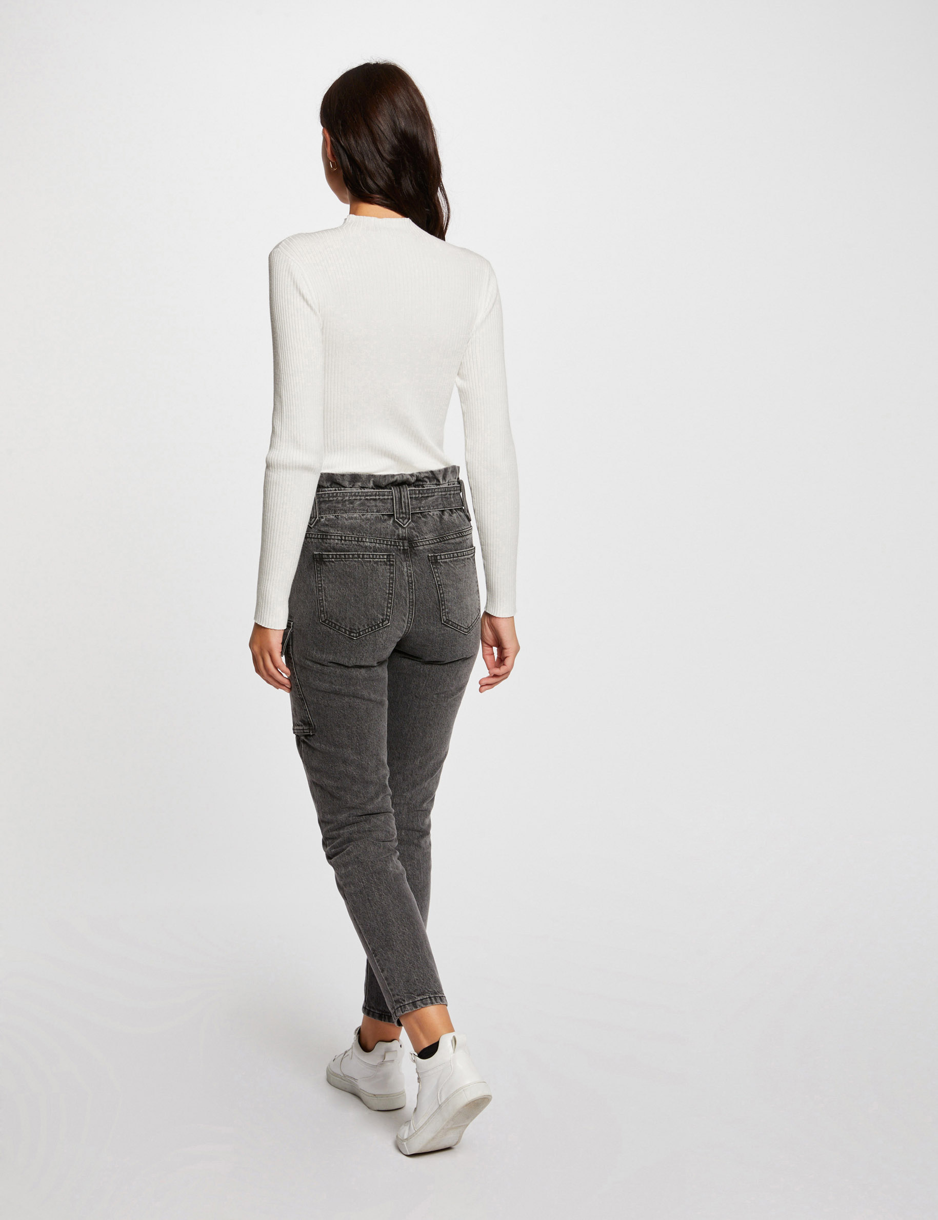 pull manches longues a ouvertures ecru femme Pull manches longues à ouvertures ecru femme