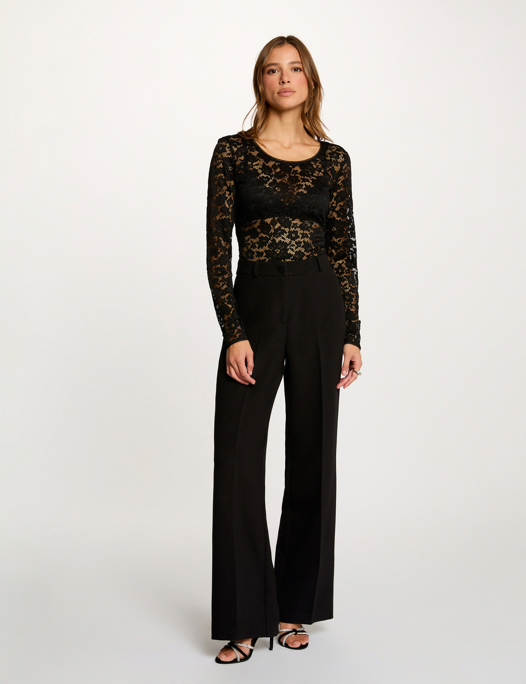 body dentelle decollete noir femme zwart vrouw