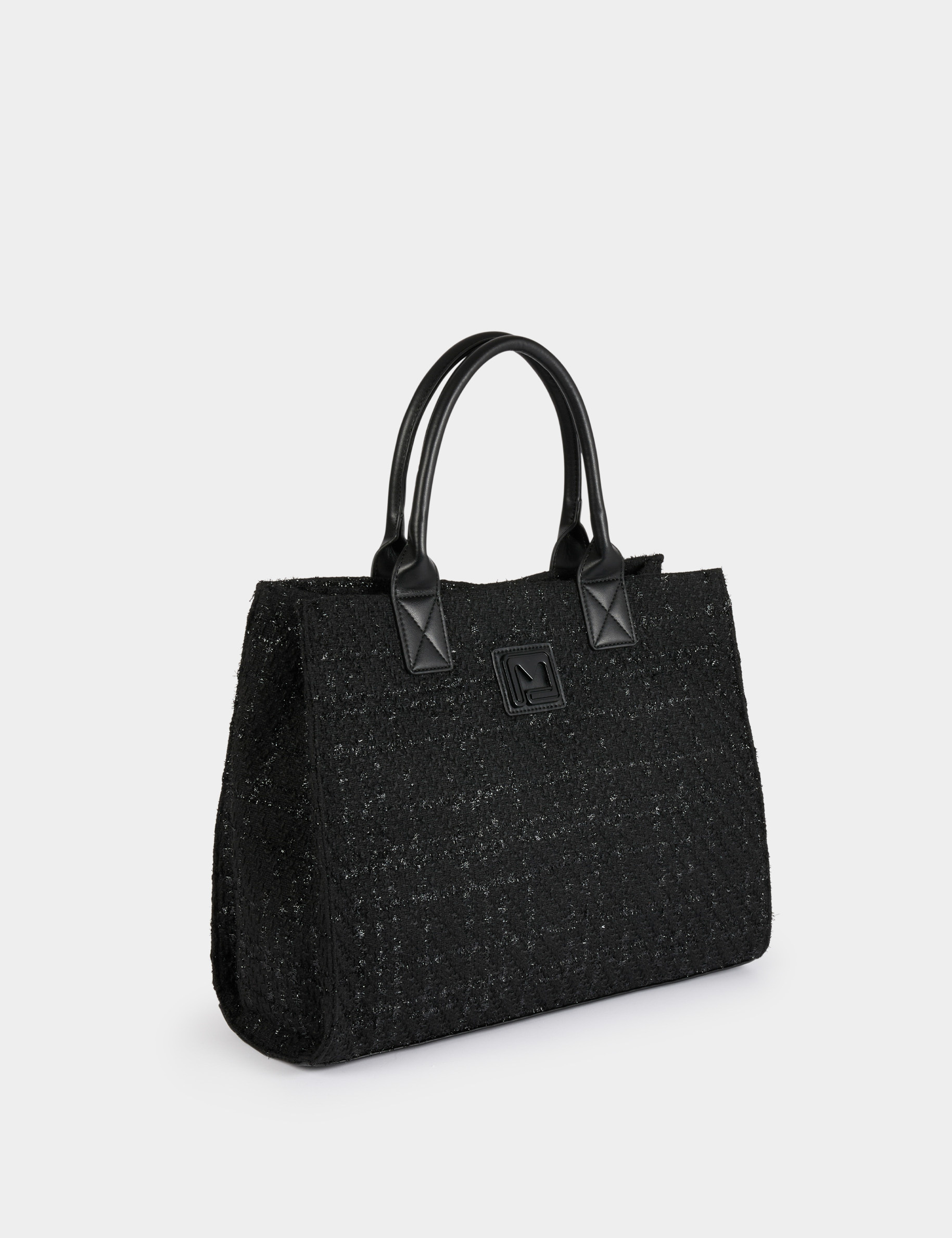 Tweed shopper zwart vrouw