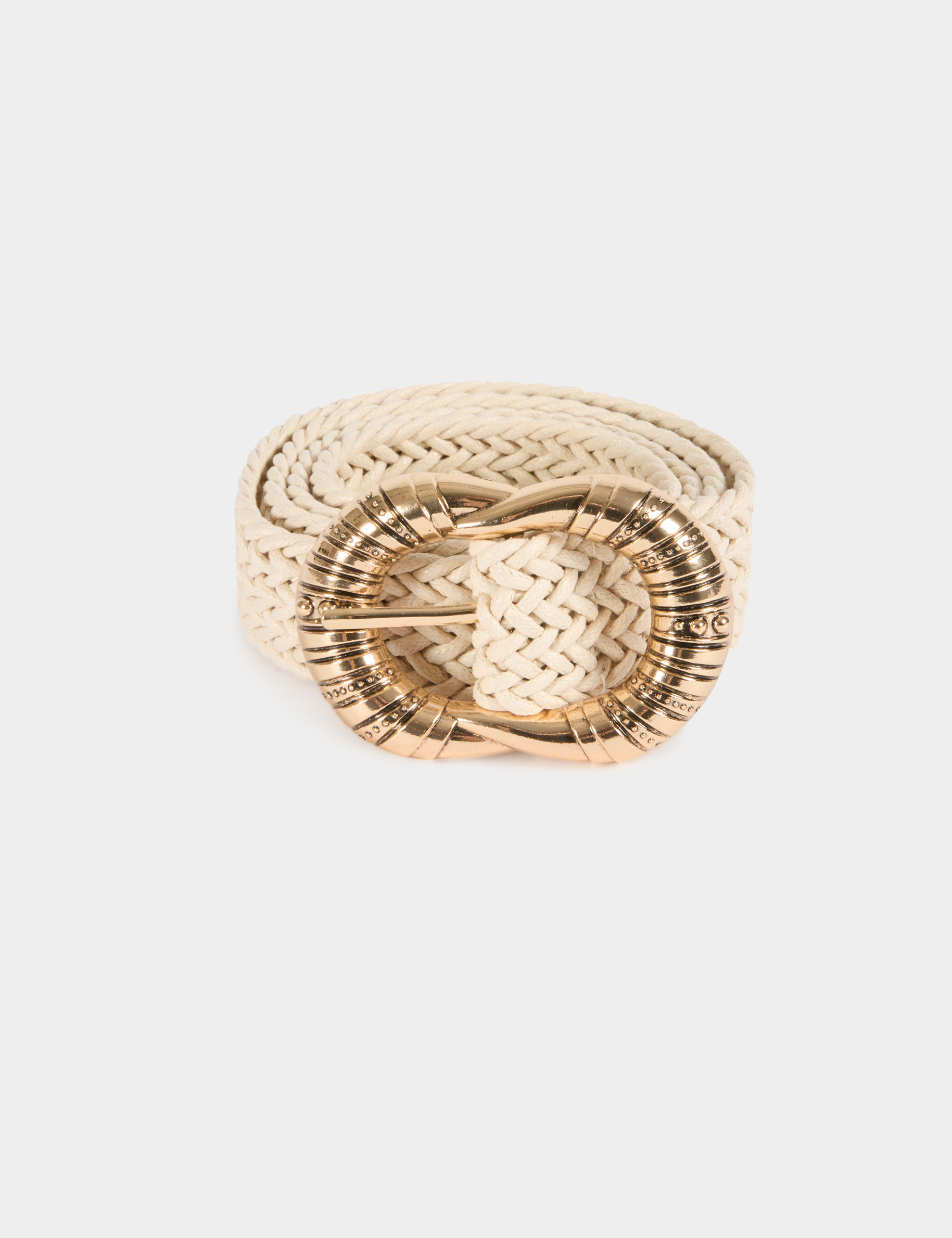Ceinture large tressée blanc femme