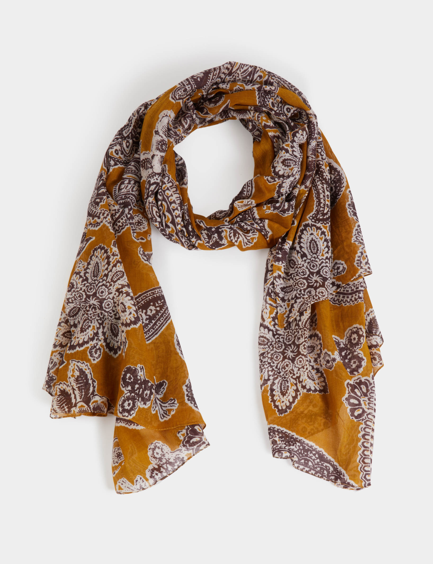 foulard imprime cachemire multicolore femme Foulard imprimé cachemire multicolore femme