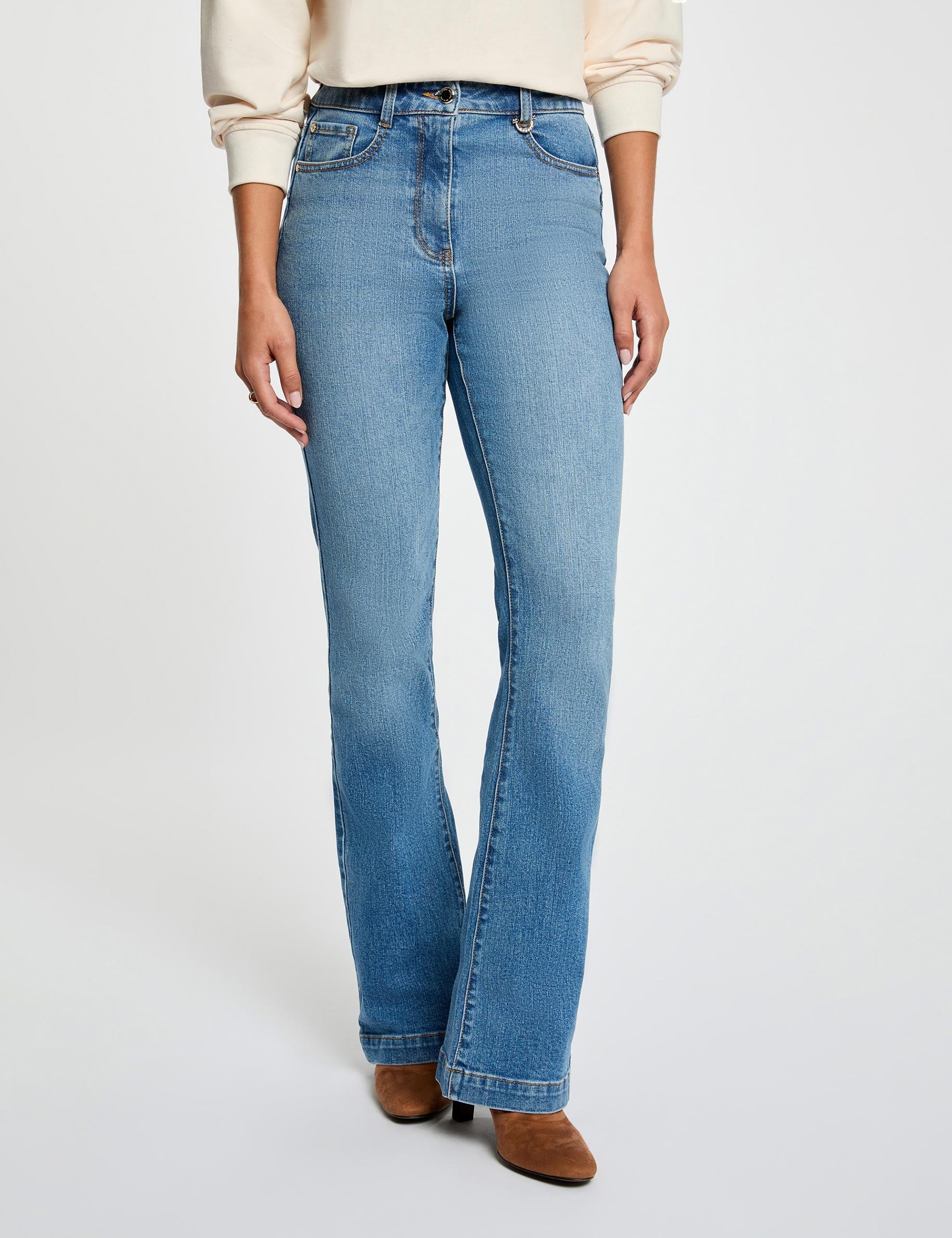 Jean bootcut denim stone femme