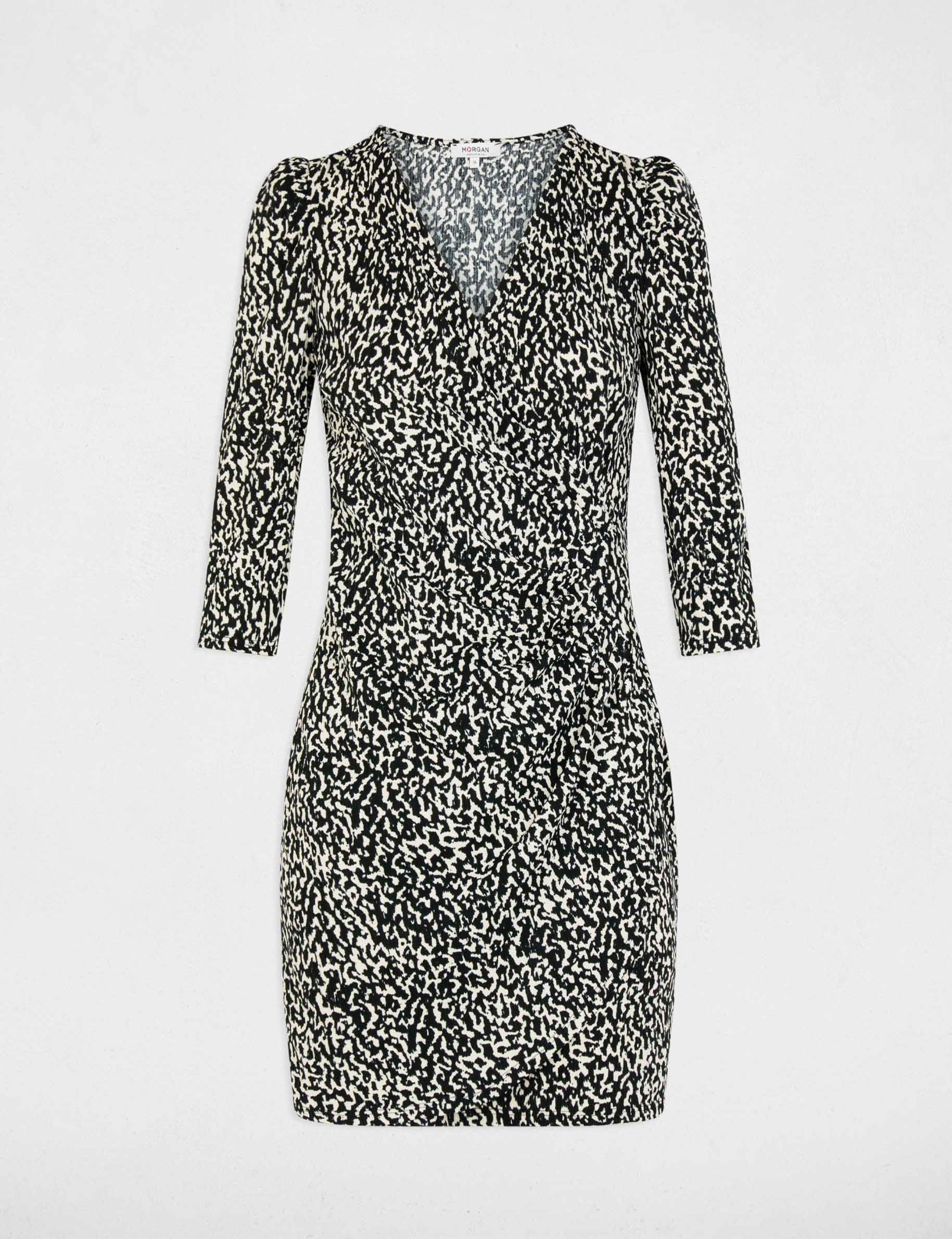 Korte, aansluitende jurk meerkleurig vrouw