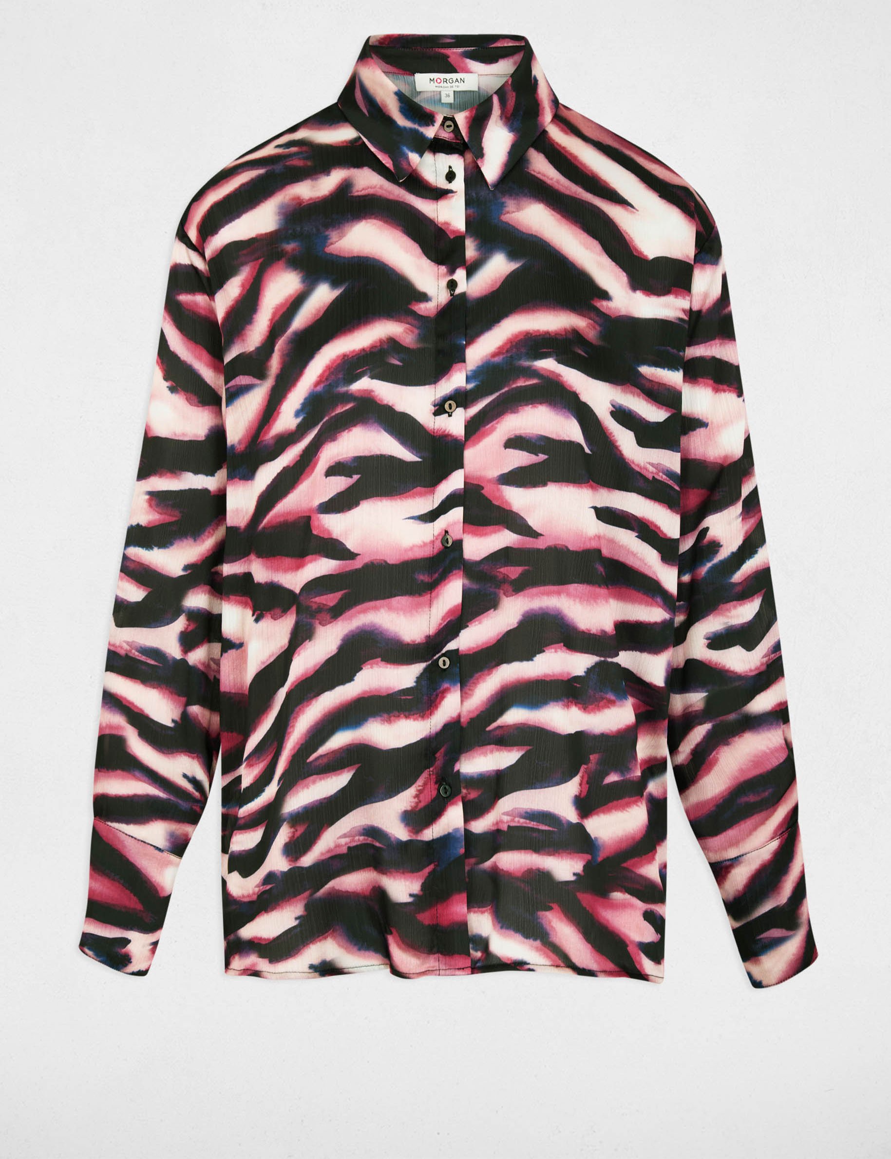 Vloeiend overhemd met reverskraag meerkleurig vrouw