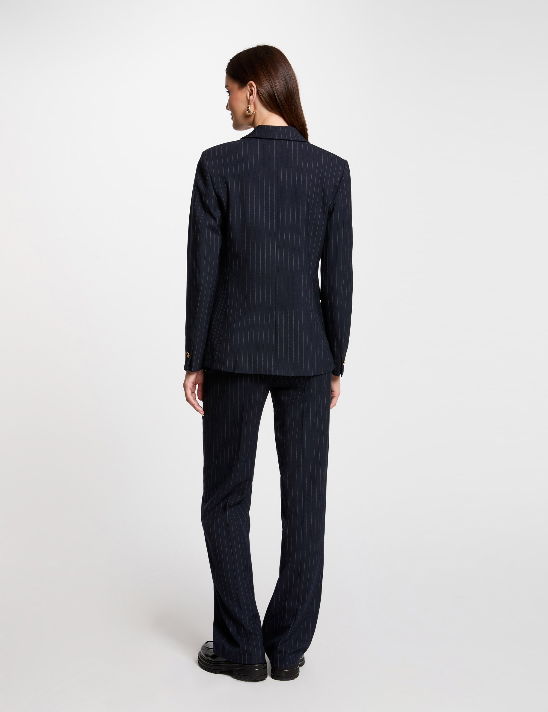blazer a rayures bleu marine femme Blazer à rayures bleu marine femme