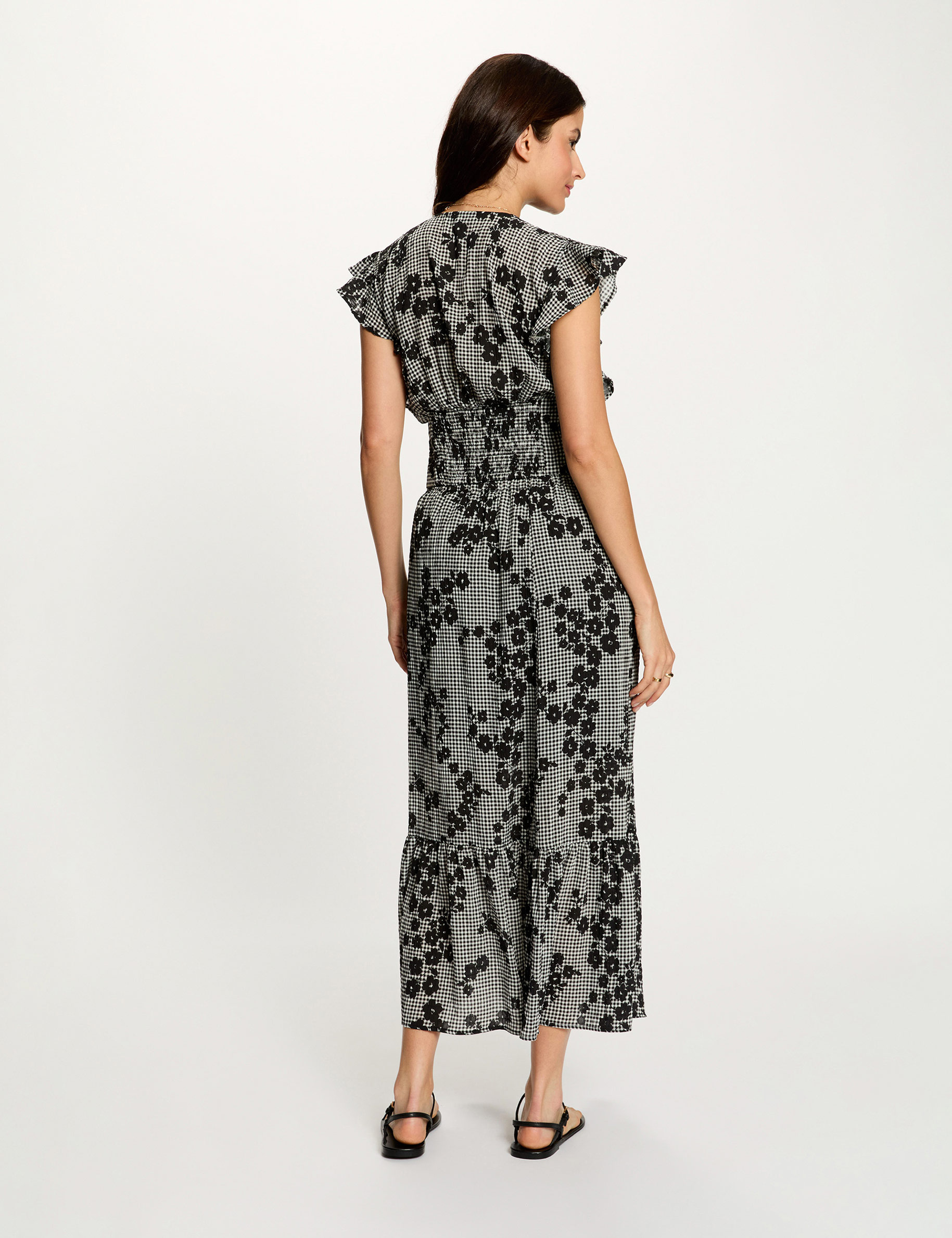V-hals blouse met print meerkleurig vrouw