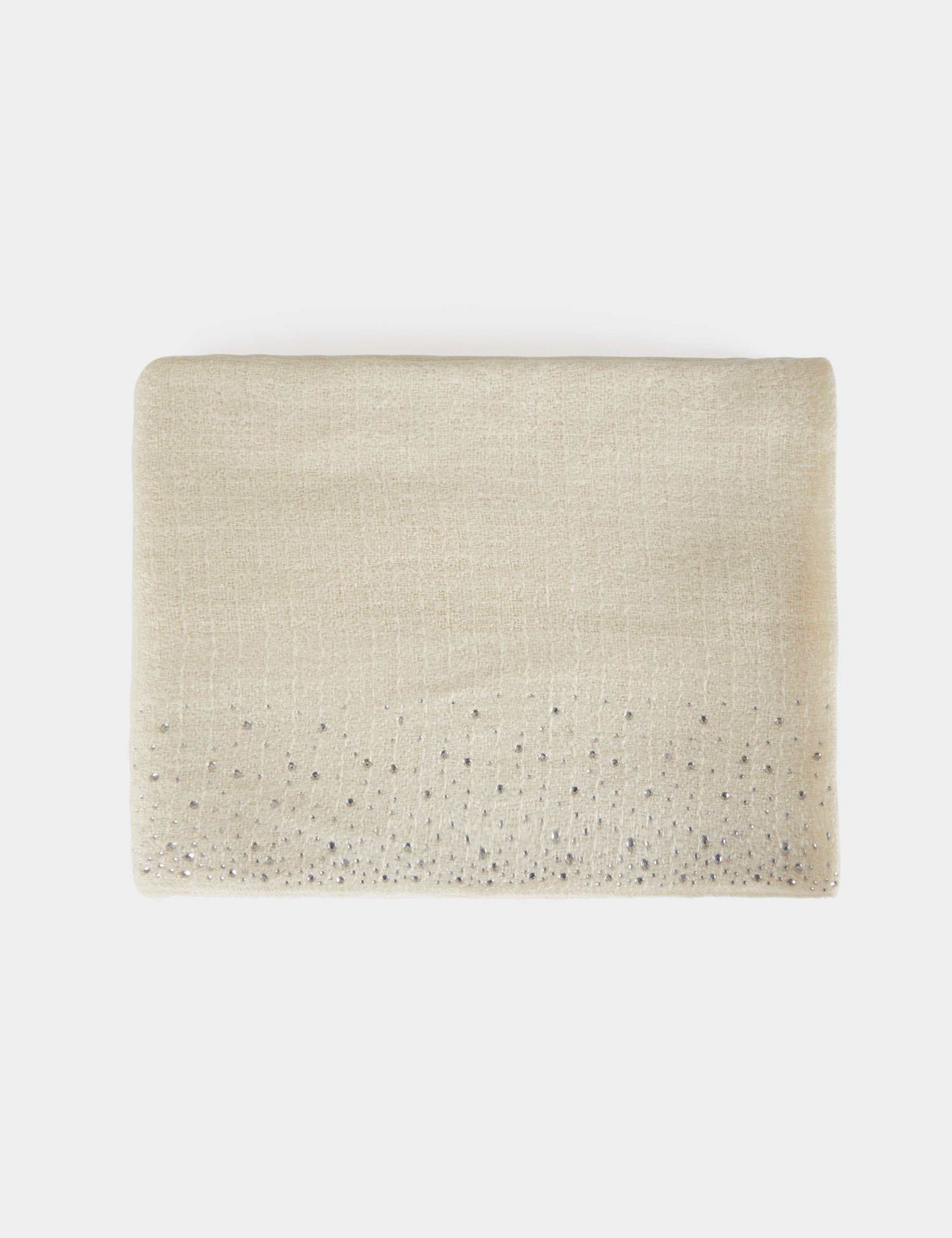 Foulard avec strass ivoire femme